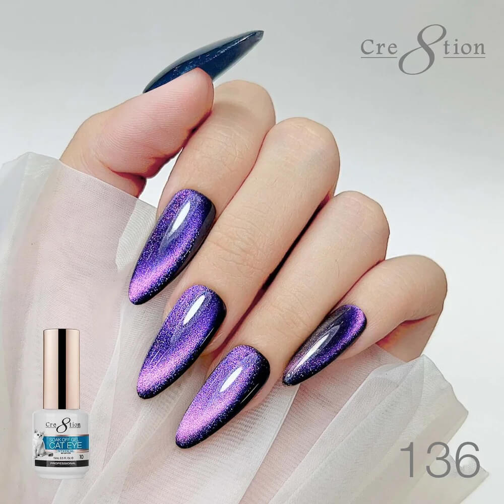 Cre8tion Soak Off  Gel Cat Eye 0.5 Oz #136