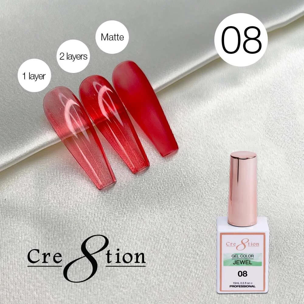 Cre8tion Soak Off gel Jelly - Jewel #08