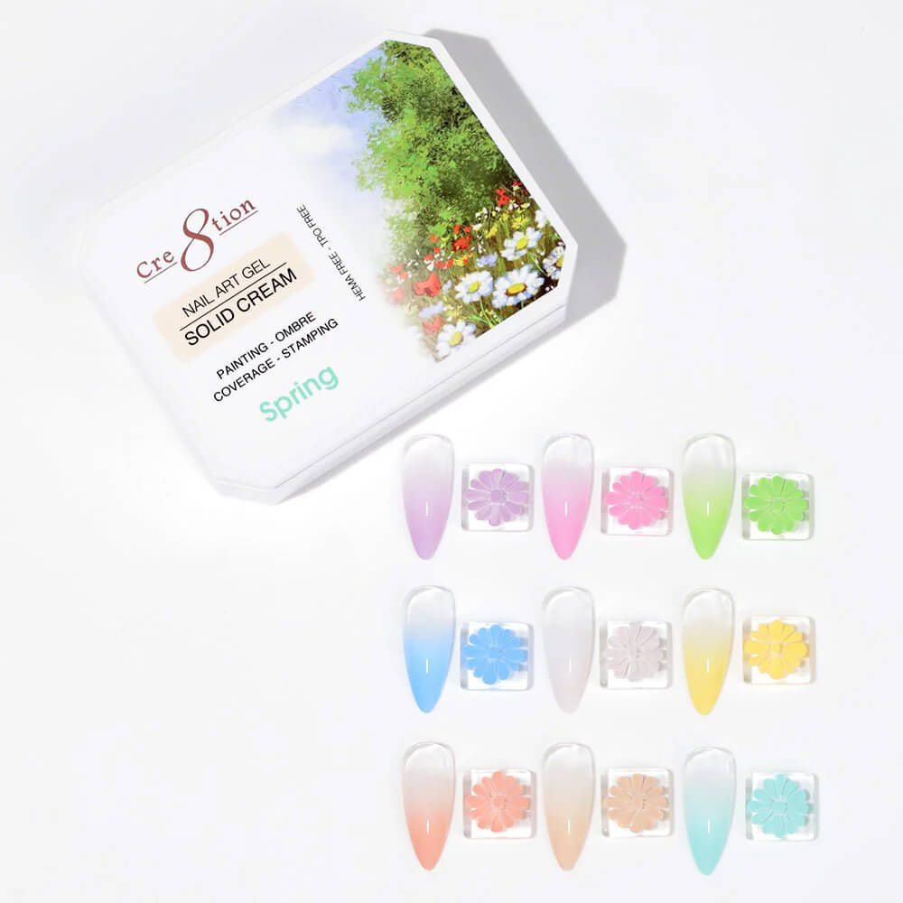 Cre8tion Nail Art Gel - Solid Cream Collection - Spring