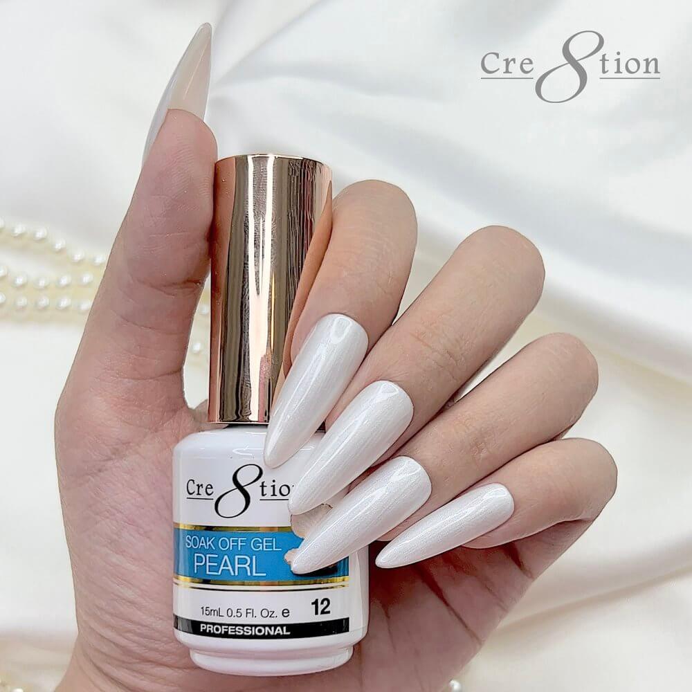 Cre8tion Soak Off Gel 0.5 Oz - Pearl Collection (Full Set 12 Colors)