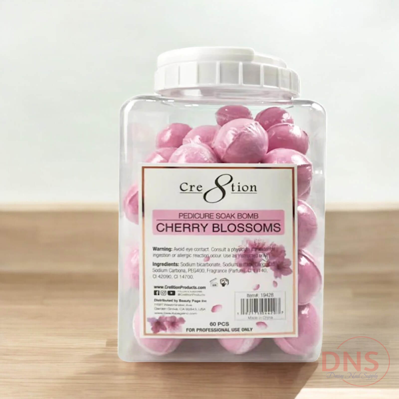 Cre8tion Pedicure Soak Bomb Spa 60 pcs/ Box -  Cherry Blossom