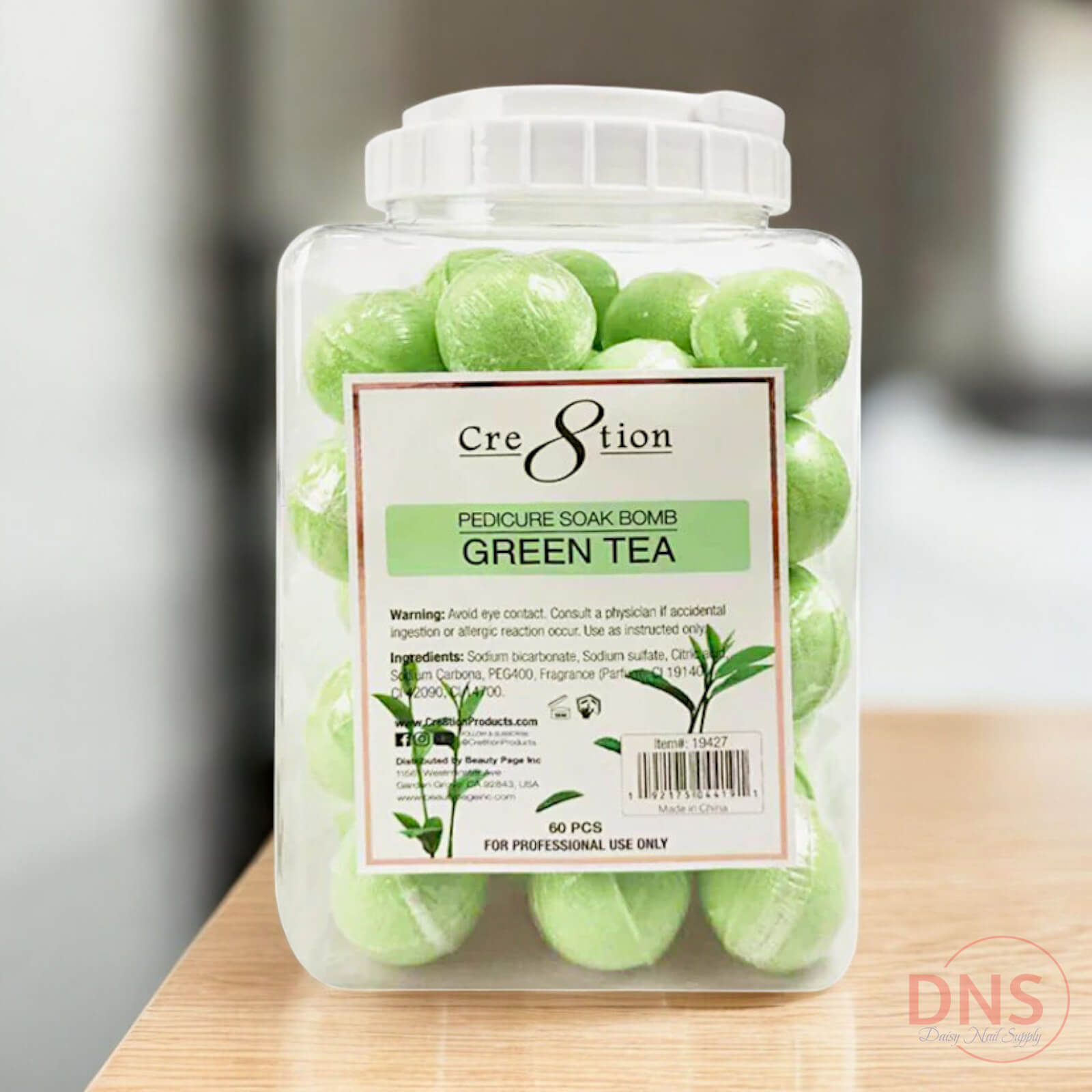 Cre8tion Pedicure Soak Bomb Spa 60 pcs/ Box - Green Tea