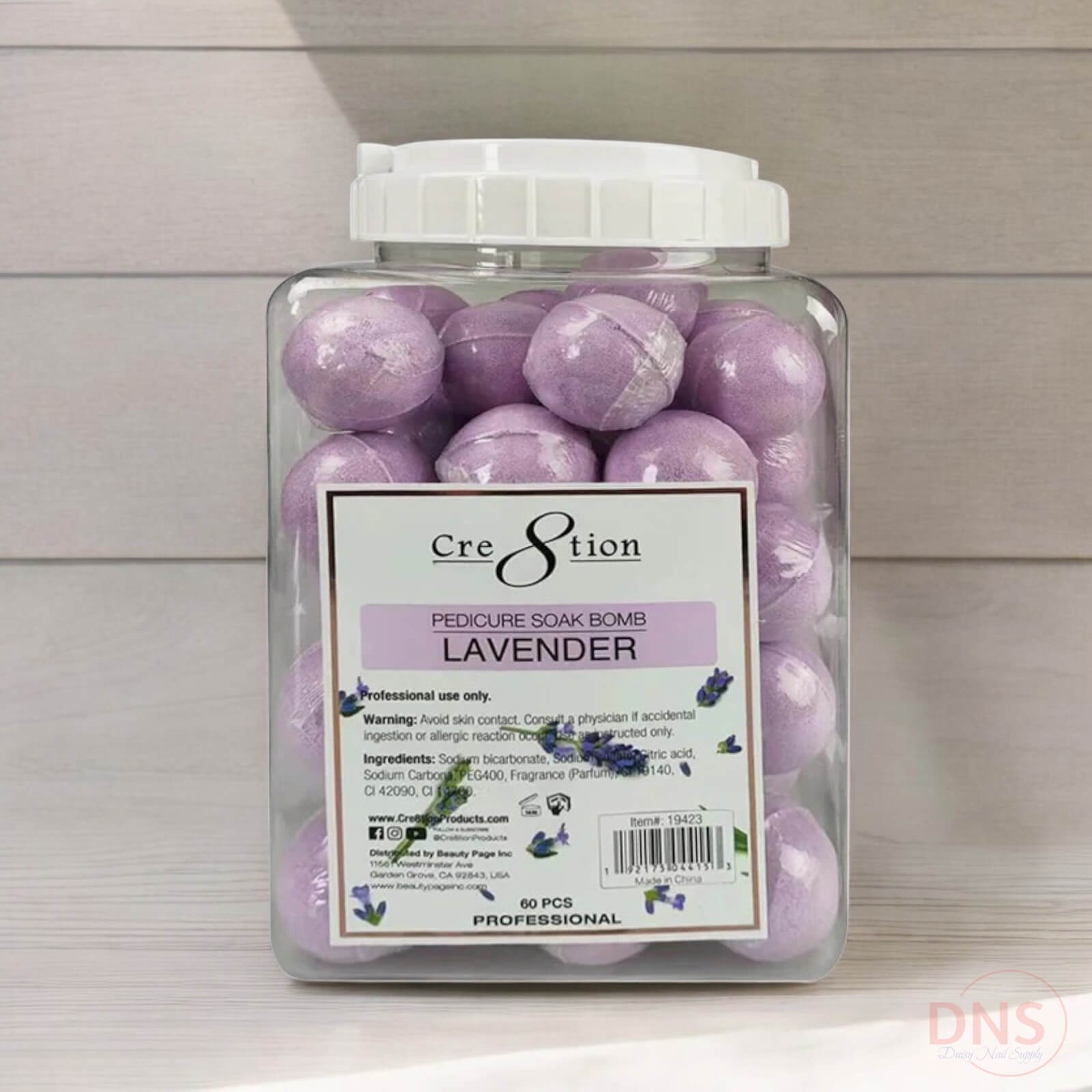 Cre8tion Pedicure Soak Bomb Spa 60 pcs/ Box - Lavender