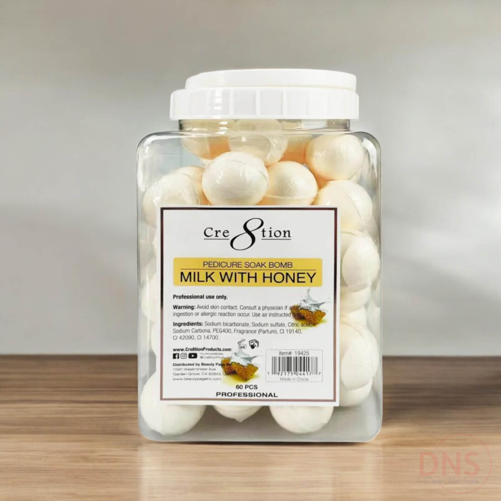 Cre8tion Pedicure Soak Bomb Spa 60 pcs/ Box - Milk With Honey