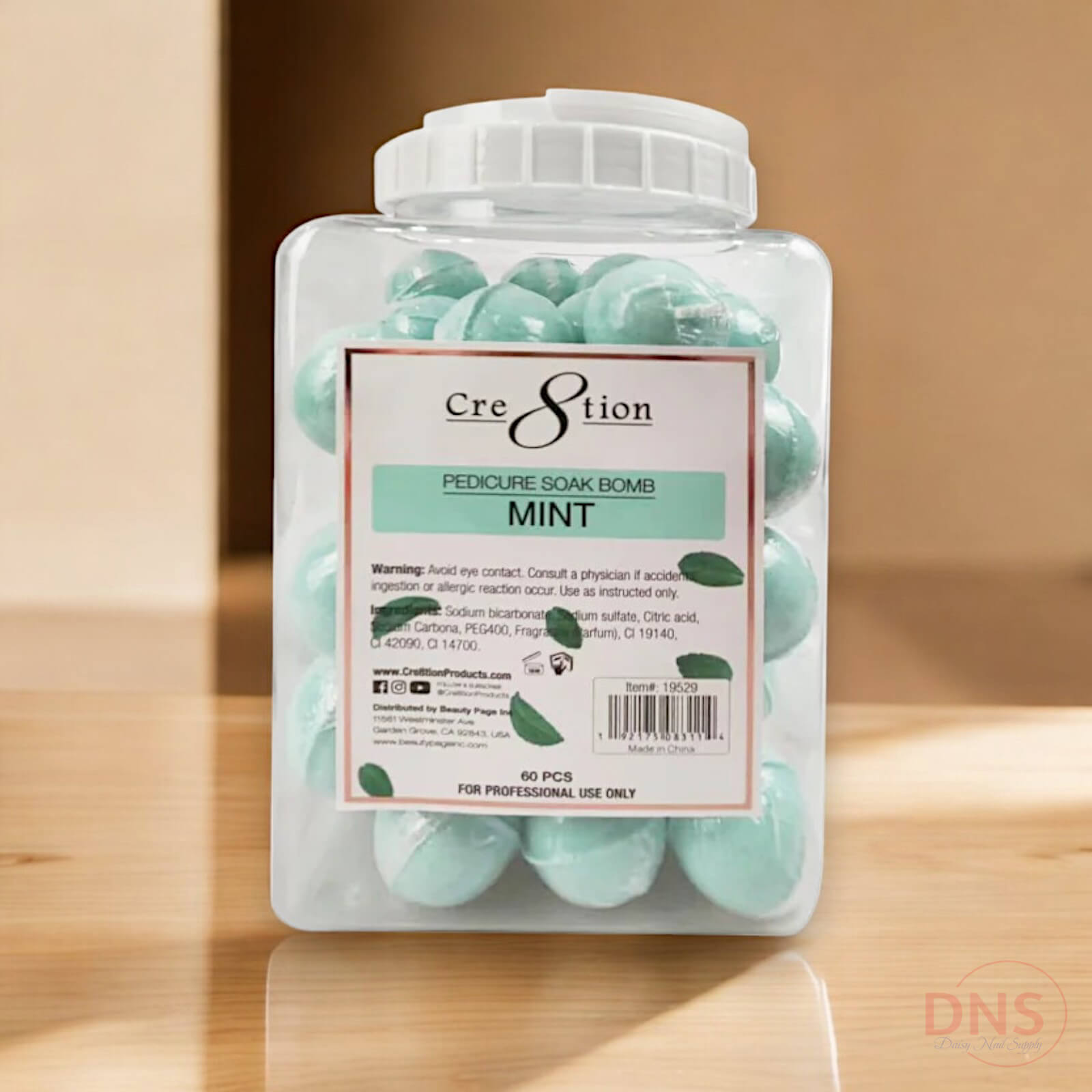 Cre8tion Pedicure Soak Bomb Spa 60 pcs/ Box -  Mint