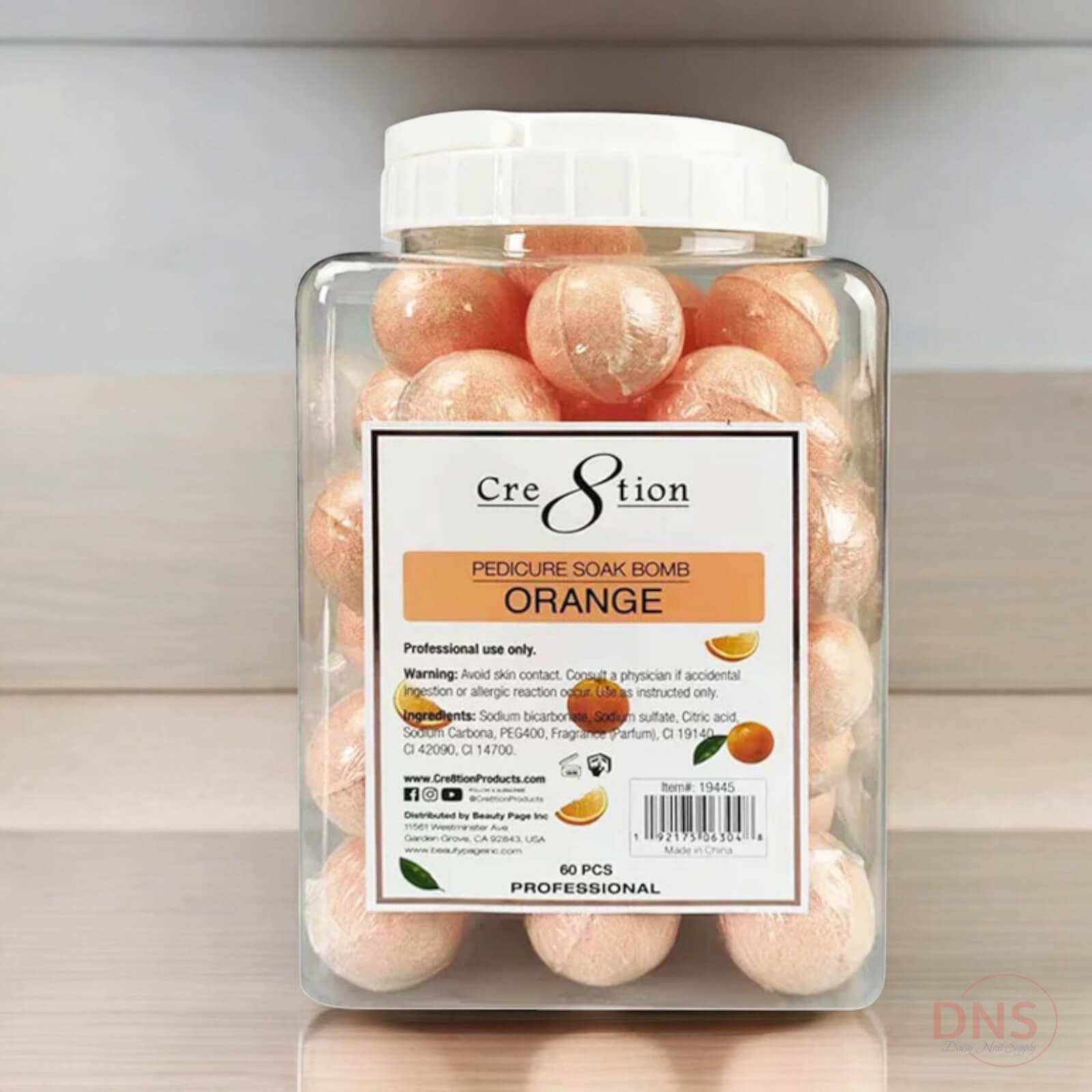 Cre8tion Pedicure Soak Bomb Spa 60 pcs/ Box - Orange