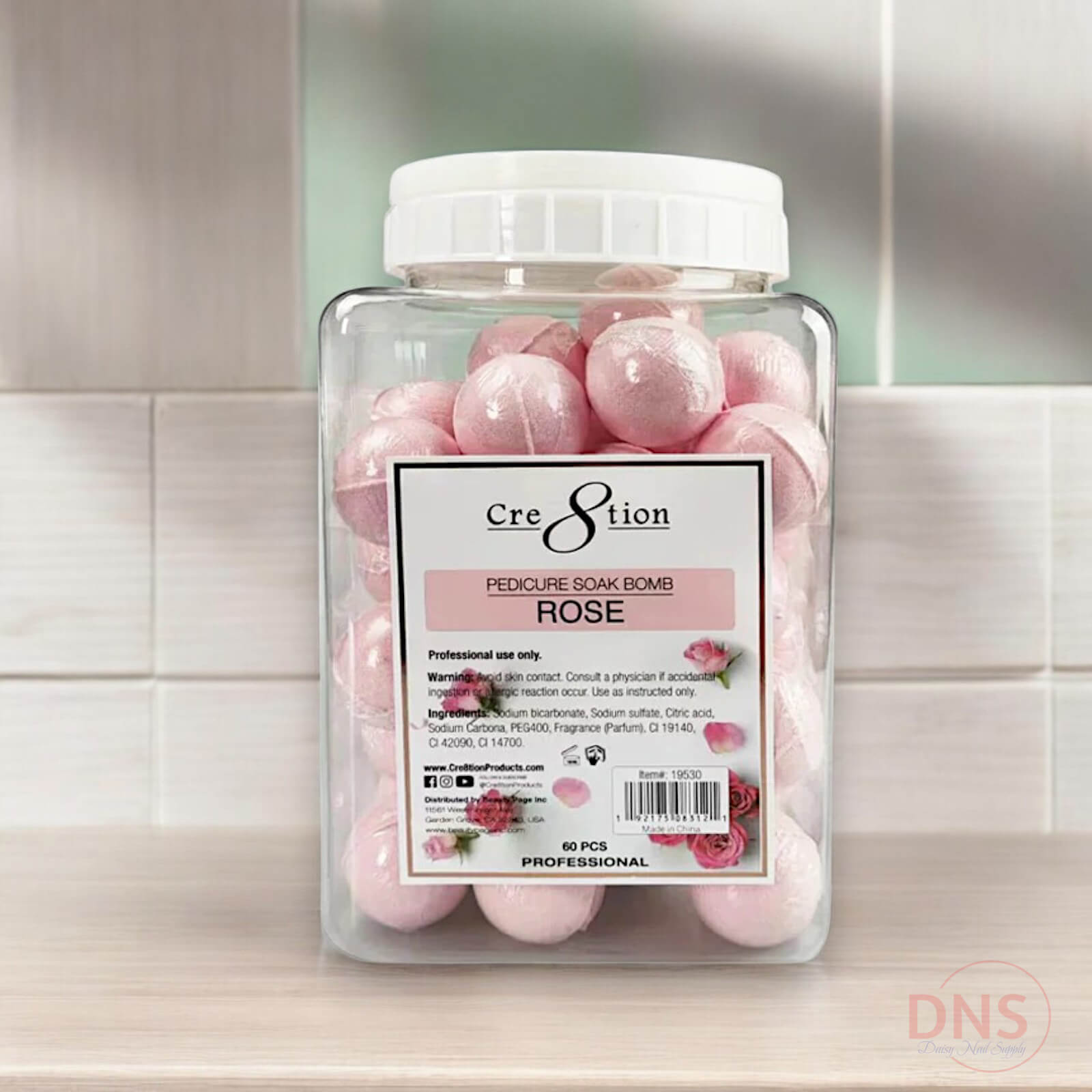 Cre8tion Pedicure Soak Bomb Spa 60 pcs/ Box -  Rose
