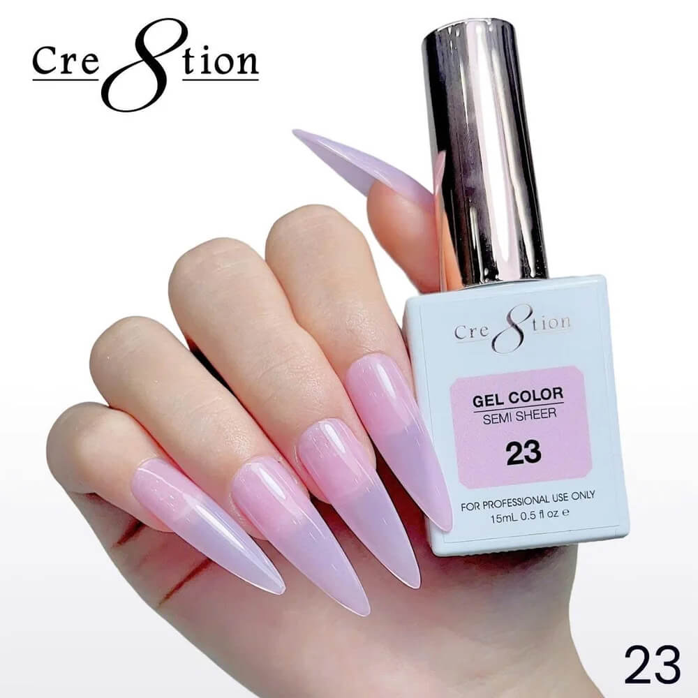 Cre8tion Soak off Gel Color Hema Free SEMI SHEER #23