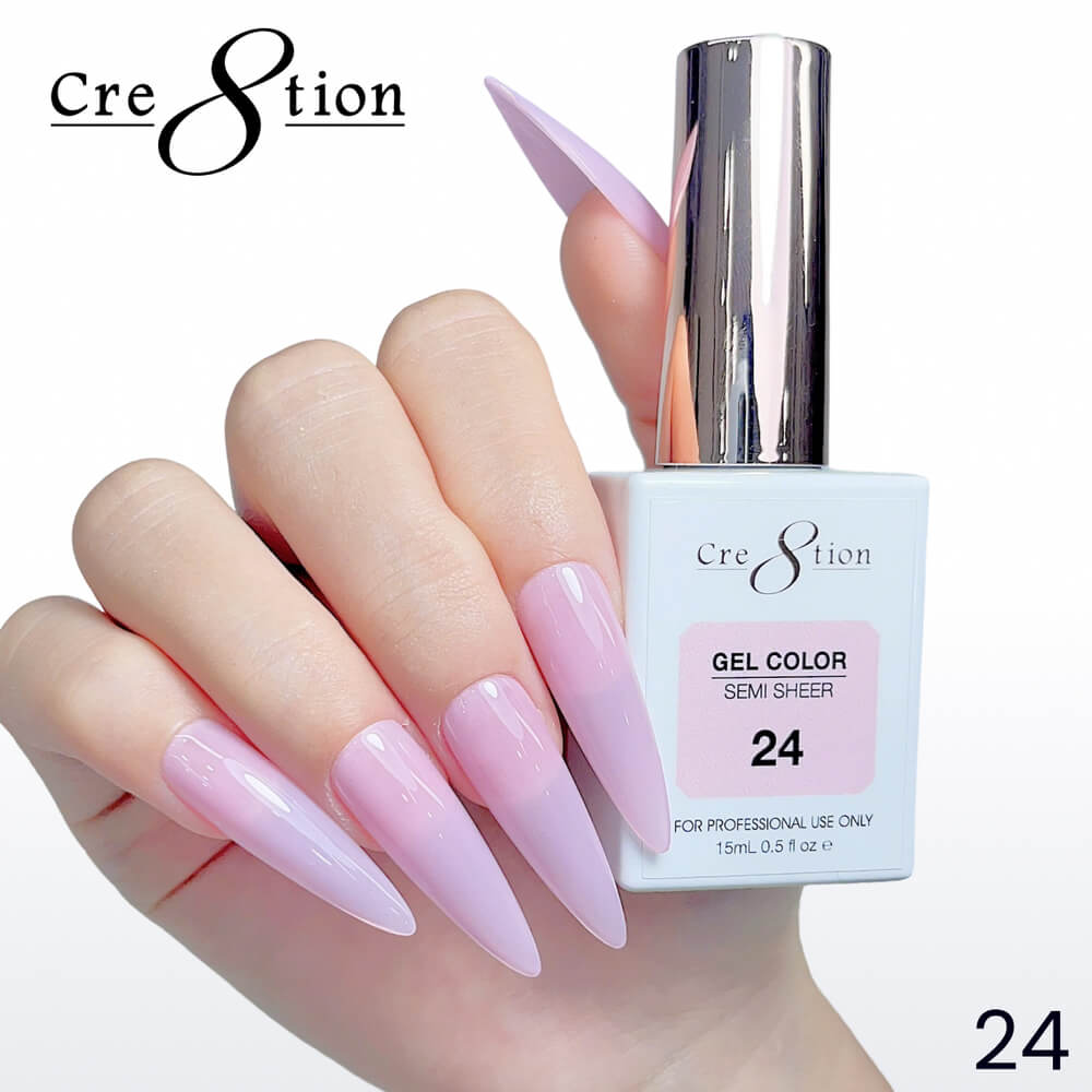 Cre8tion Soak off Gel Color Hema Free SEMI SHEER #24