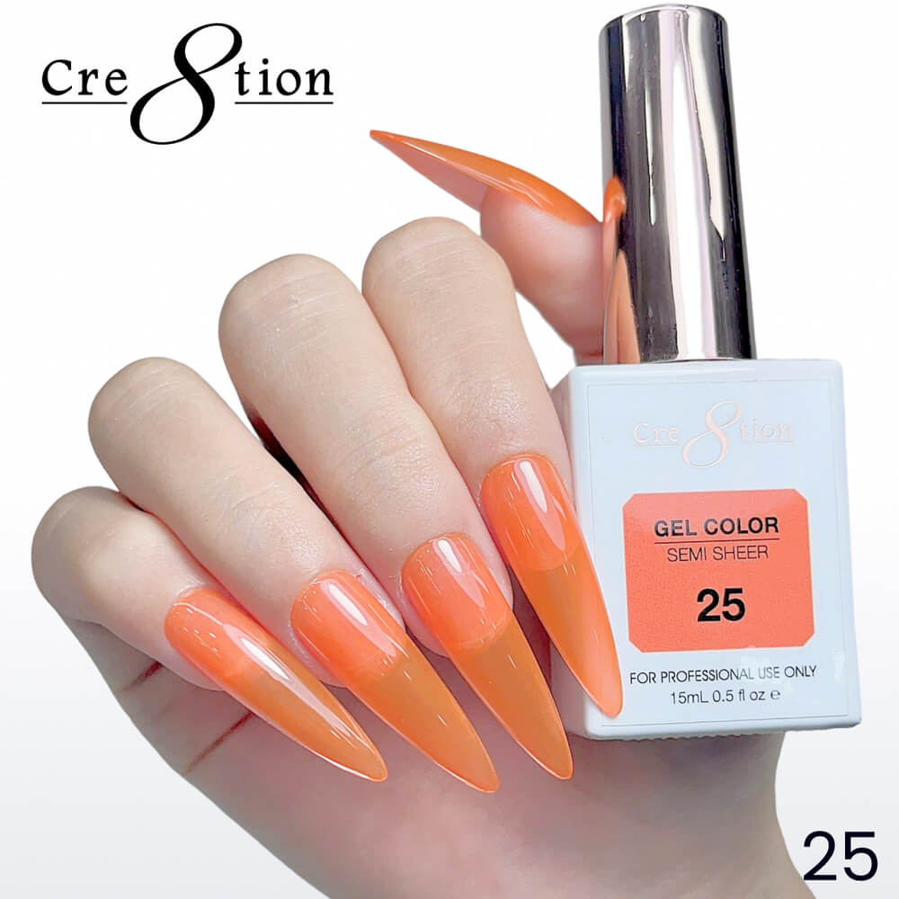 Cre8tion Soak off Gel Color Hema Free SEMI SHEER #25