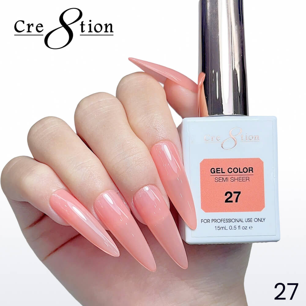 Cre8tion Soak off Gel Color Hema Free SEMI SHEER #27