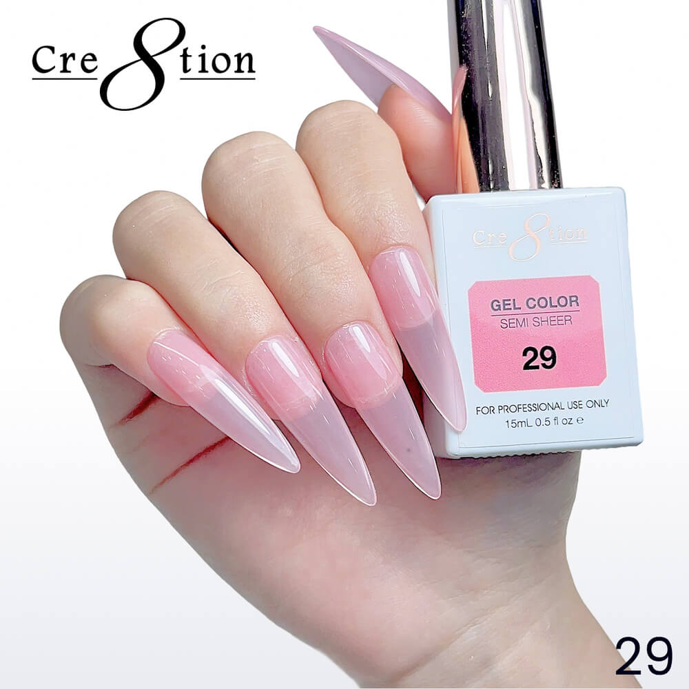 Cre8tion Soak off Gel Color Hema Free SEMI SHEER #29