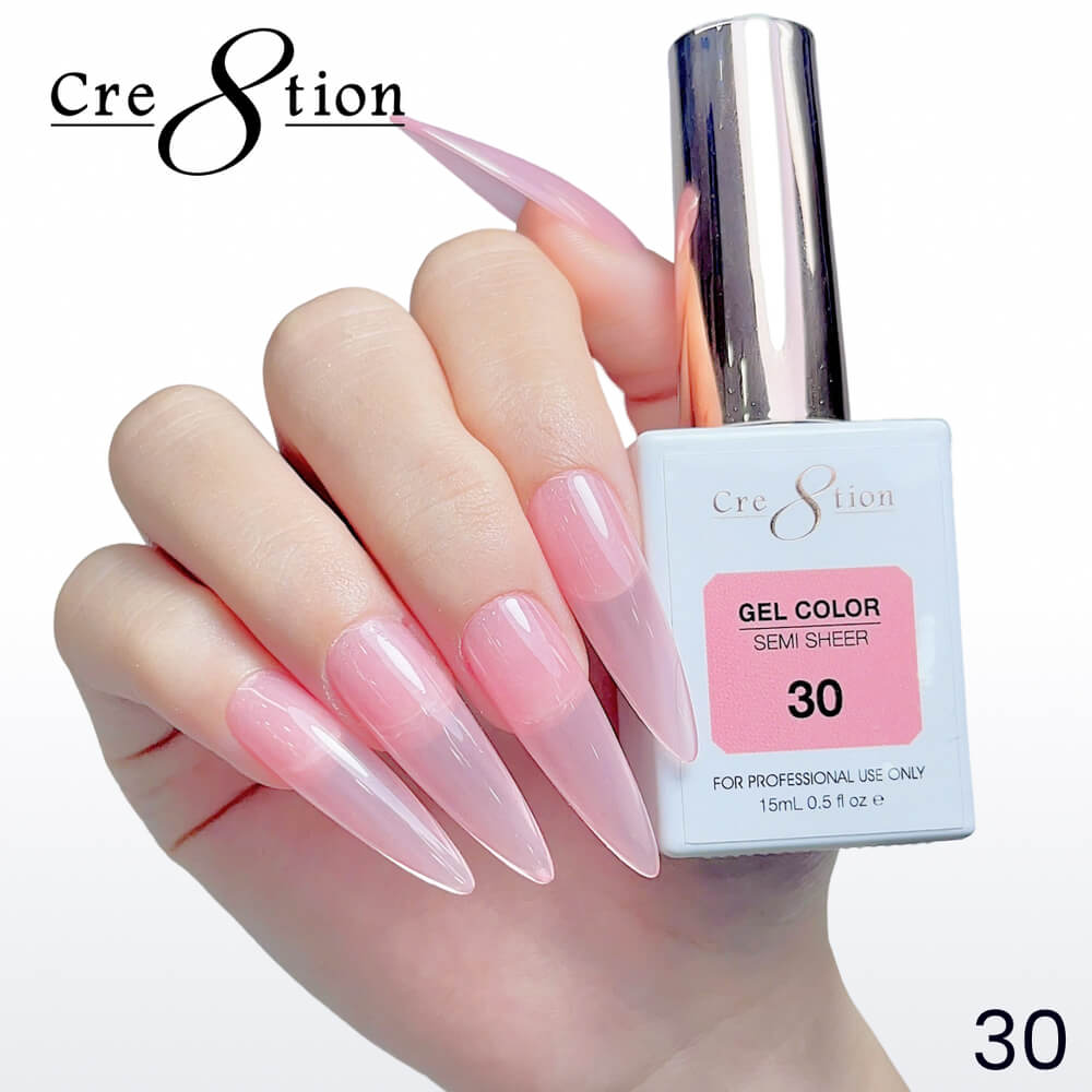 Cre8tion Soak off Gel Color Hema Free SEMI SHEER #30