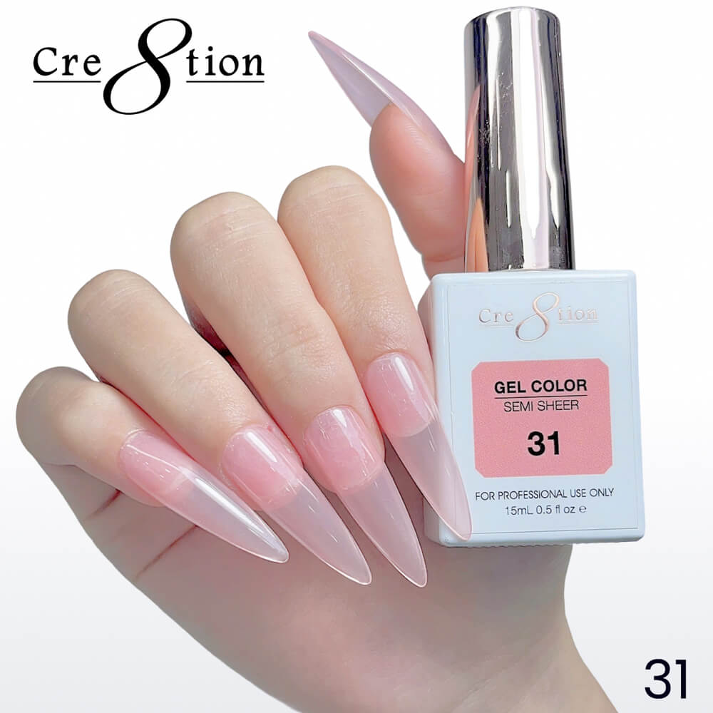Cre8tion Soak off Gel Color Hema Free SEMI SHEER #31