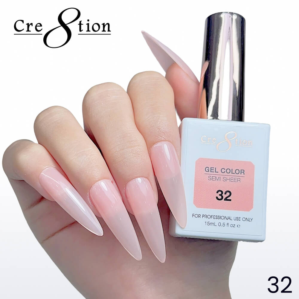 Cre8tion Soak off Gel Color Hema Free SEMI SHEER #32