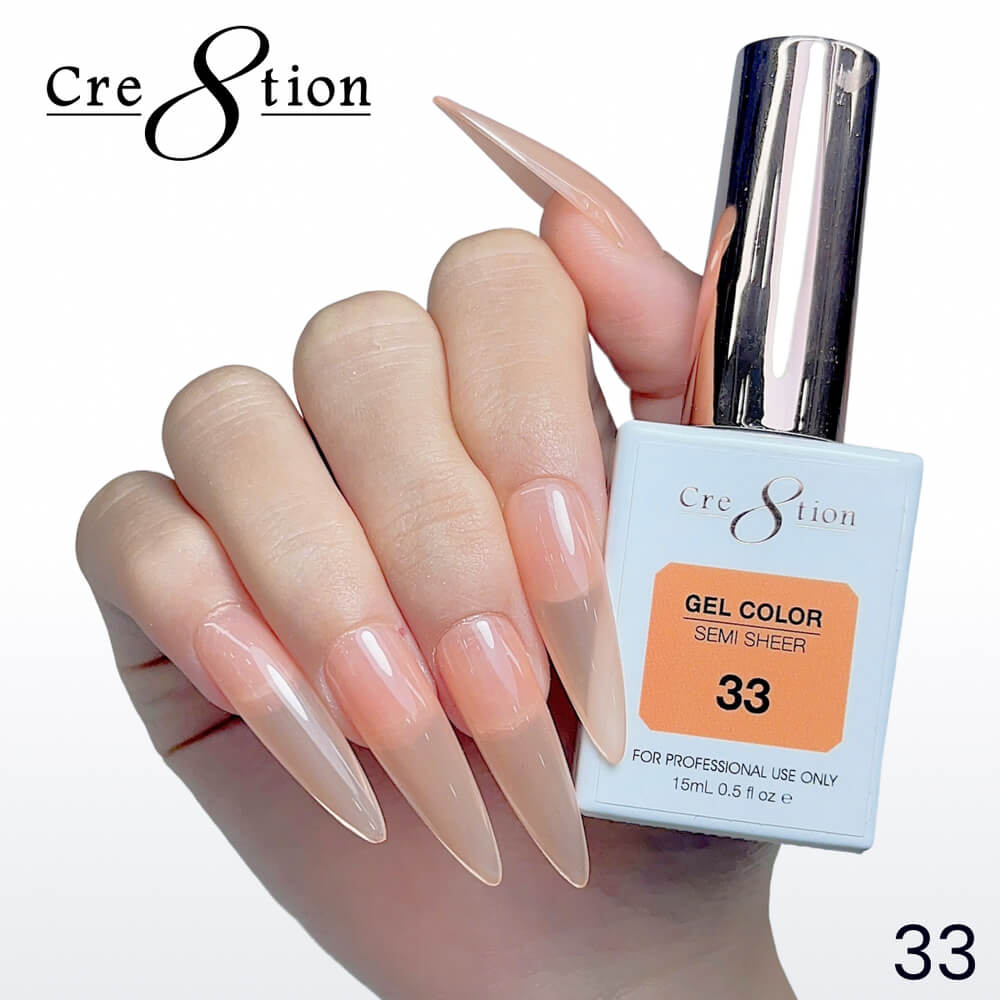 Cre8tion Soak off Gel Color Hema Free SEMI SHEER #33