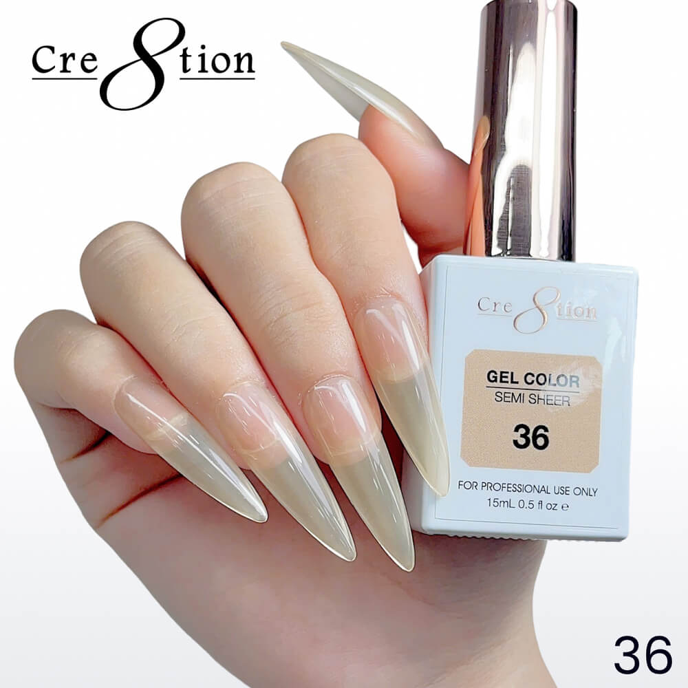 Cre8tion Soak off Gel Color Hema Free SEMI SHEER #36