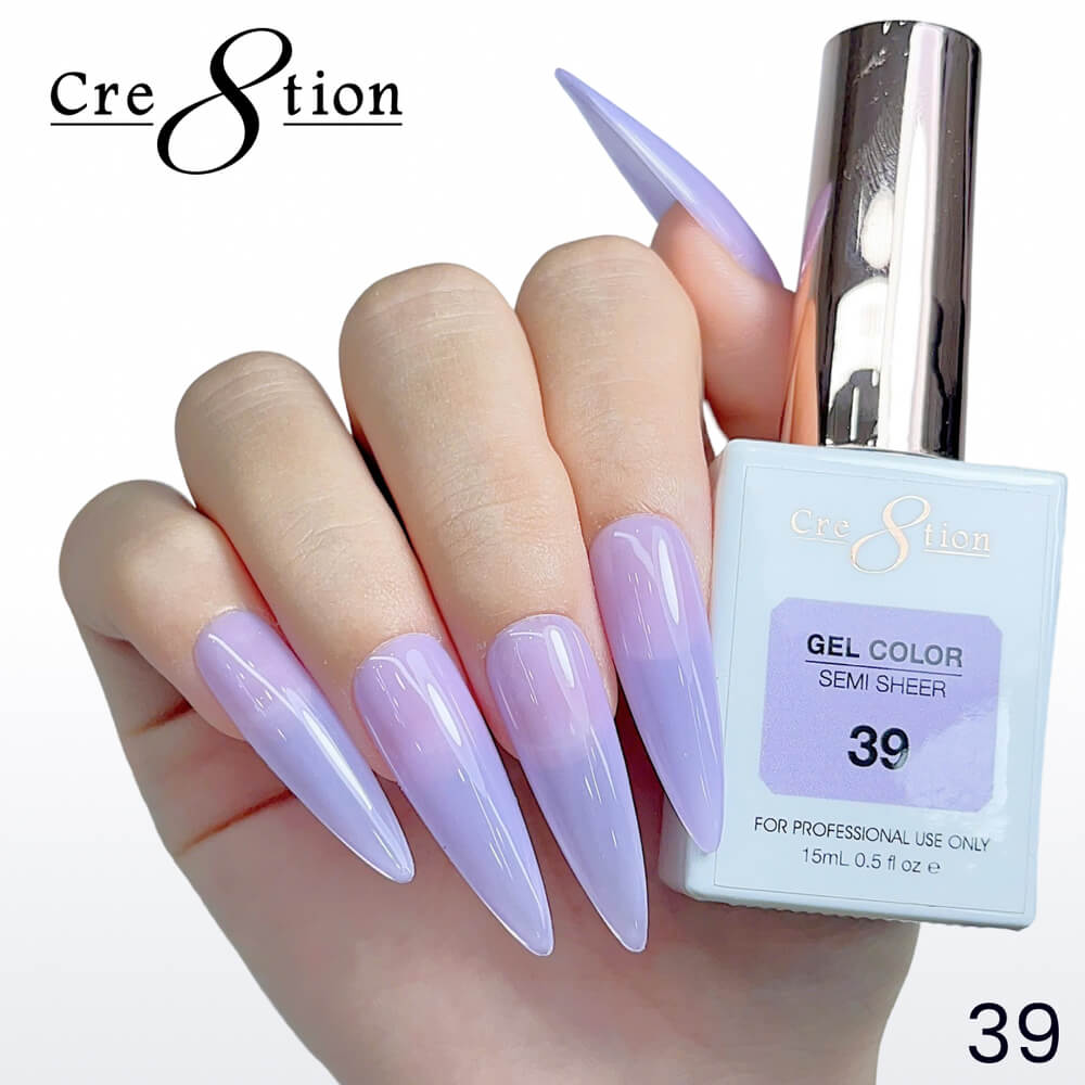 Cre8tion Soak off Gel Color Hema Free SEMI SHEER #39