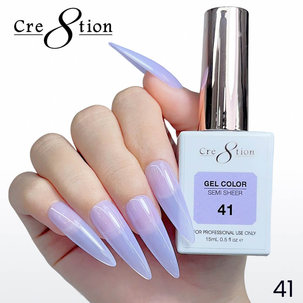 Cre8tion Soak off Gel Color Hema Free SEMI SHEER #41