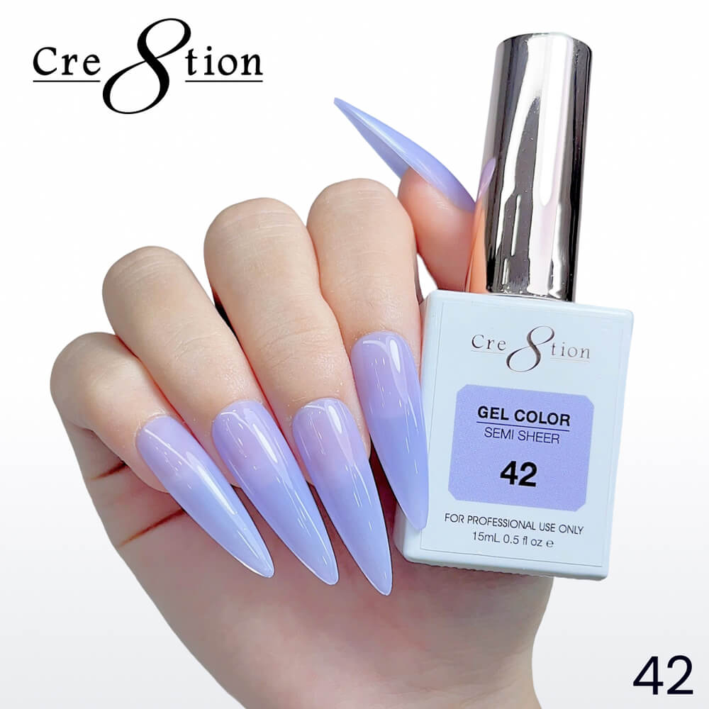 Cre8tion Soak off Gel Color Hema Free SEMI SHEER #42