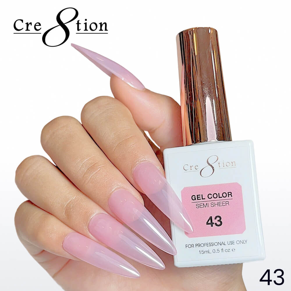 Cre8tion Soak off Gel Color Hema Free SEMI SHEER #43