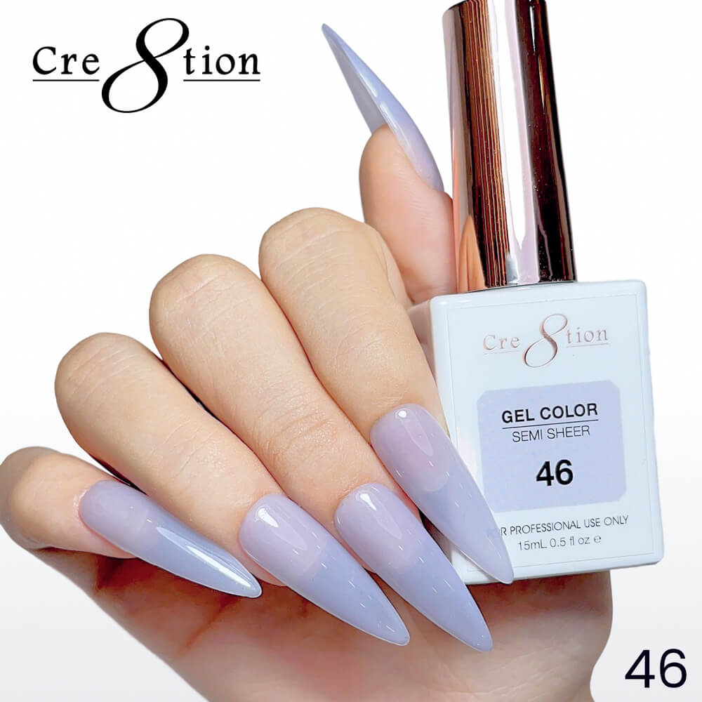 Cre8tion Soak off Gel Color Hema Free SEMI SHEER #46
