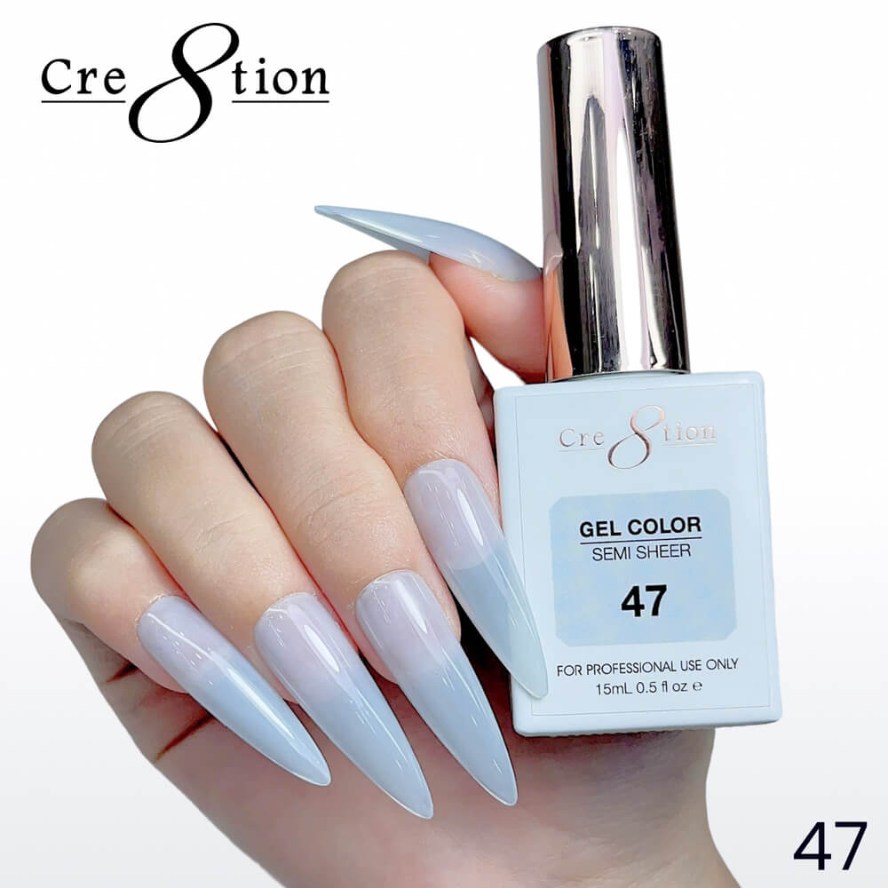 Cre8tion Soak off Gel Color Hema Free SEMI SHEER #47