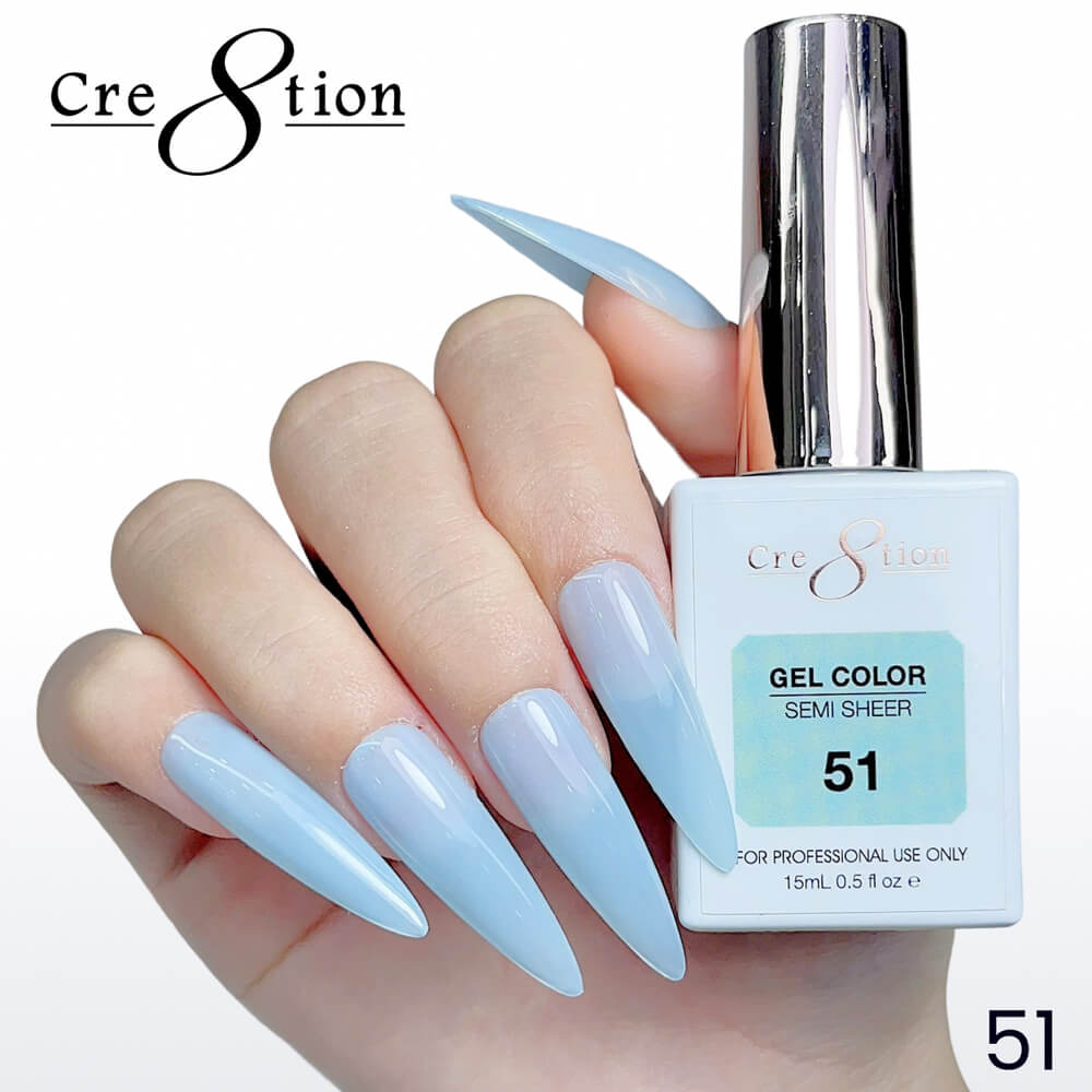 Cre8tion Soak off Gel Color Hema Free SEMI SHEER #51