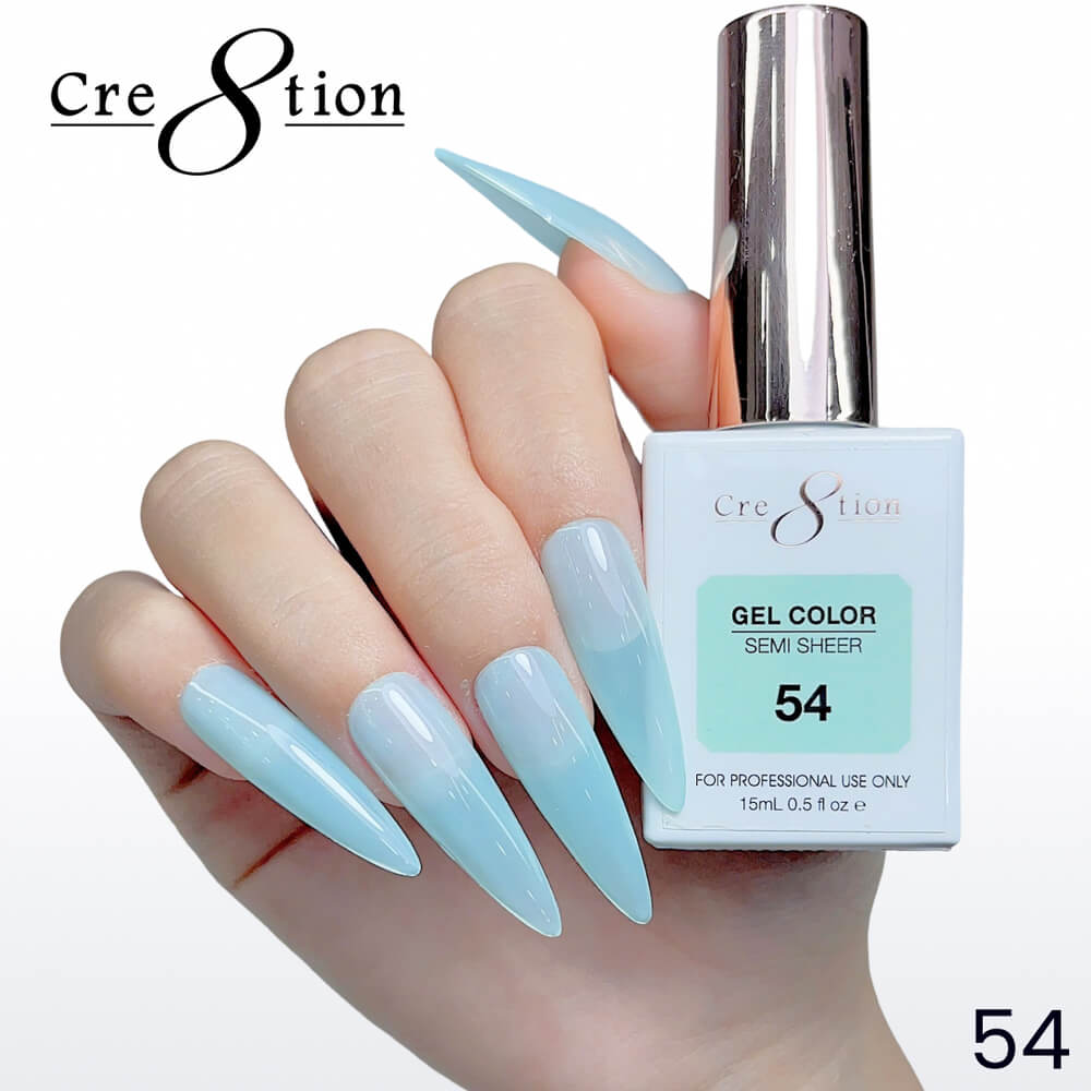 Cre8tion Soak off Gel Color Hema Free SEMI SHEER #54