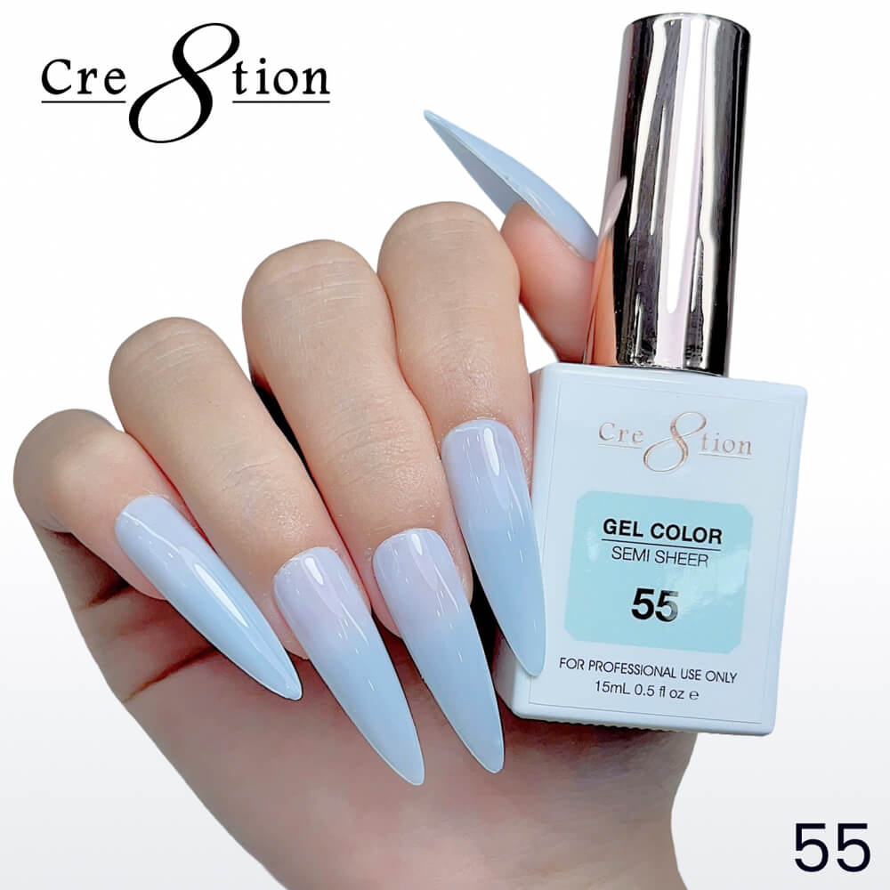Cre8tion Soak off Gel Color Hema Free SEMI SHEER #55