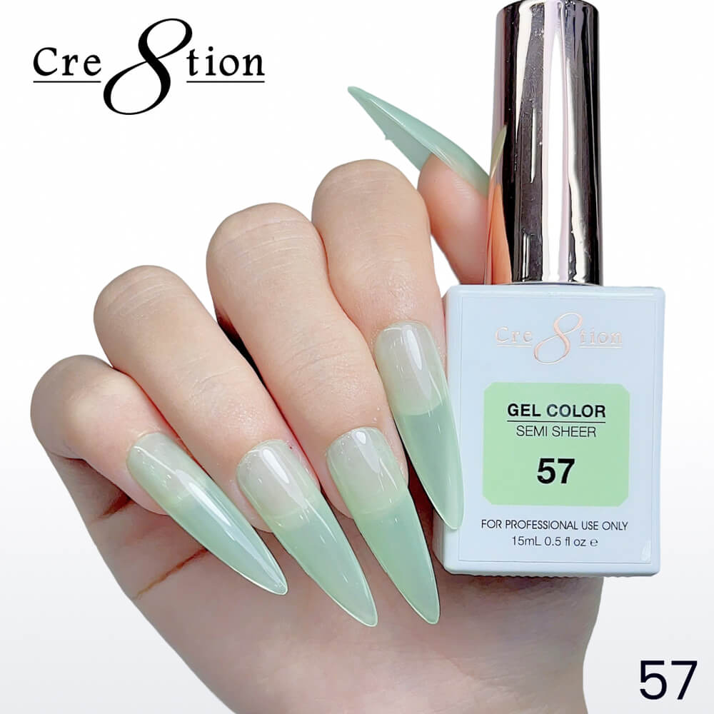 Cre8tion Soak off Gel Color Hema Free SEMI SHEER #57