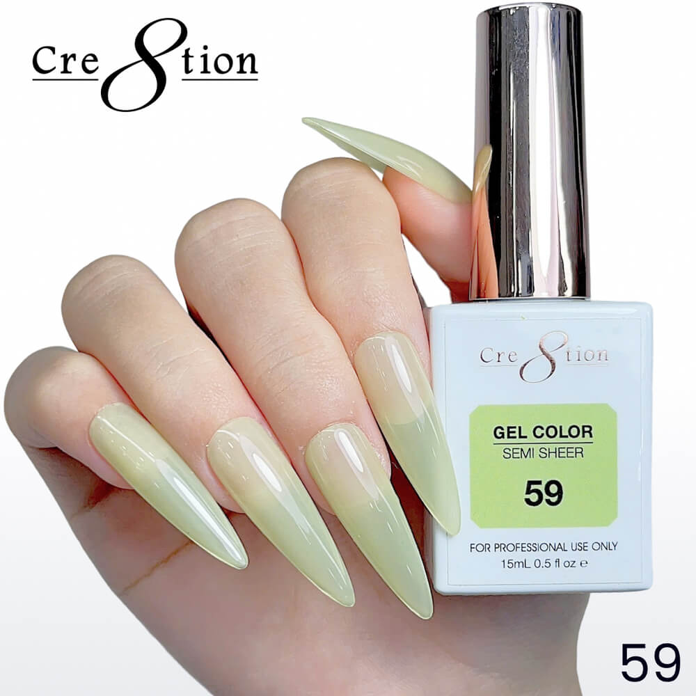 Cre8tion Soak off Gel Color Hema Free SEMI SHEER #59