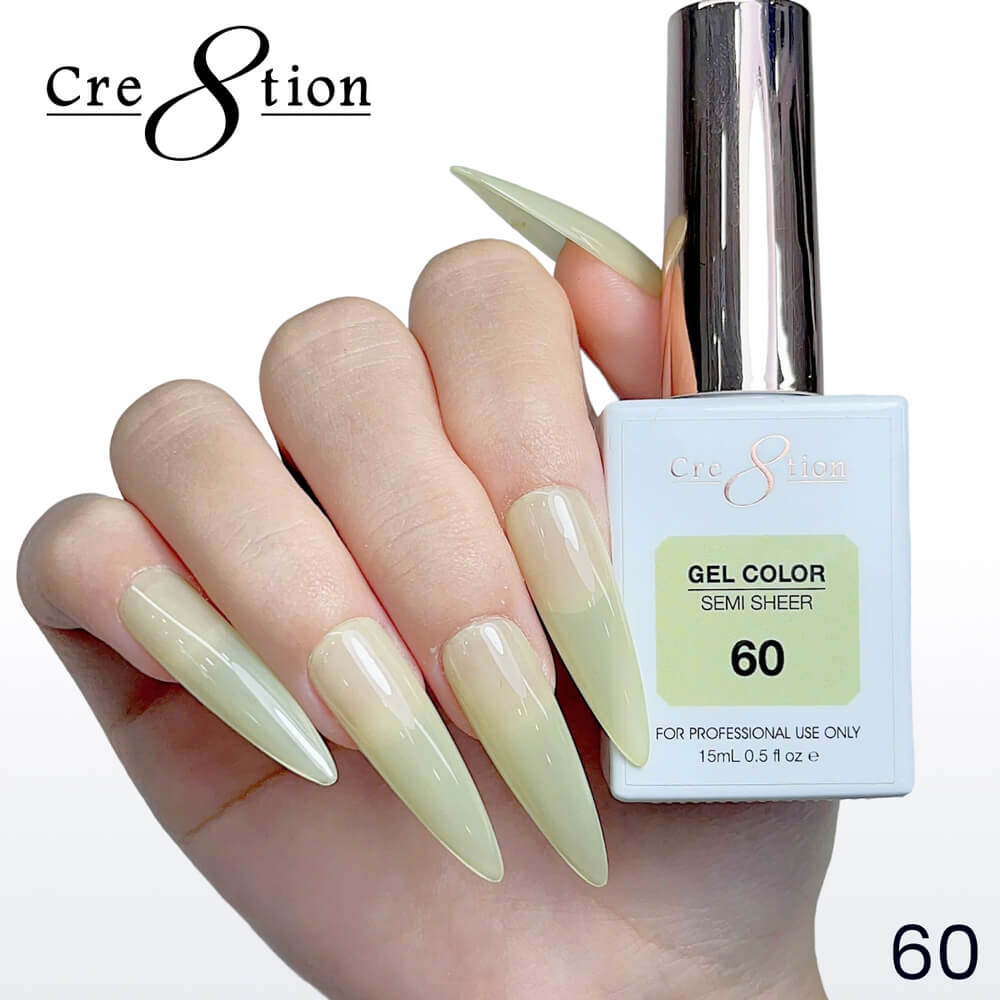 Cre8tion Soak off Gel Color Hema Free SEMI SHEER #60