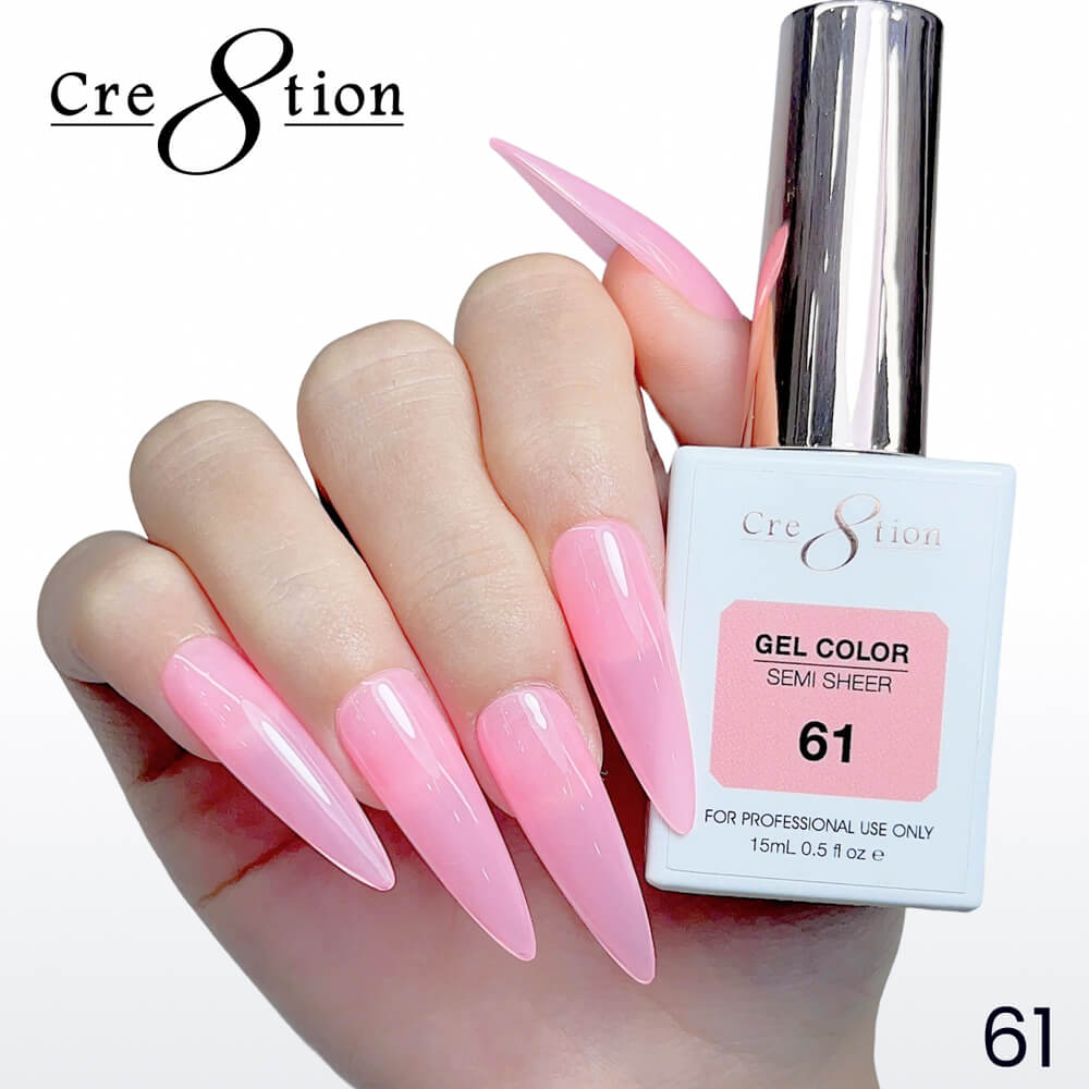 Cre8tion Soak off Gel Color Hema Free SEMI SHEER #61
