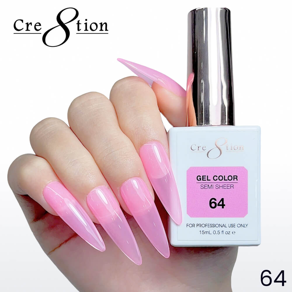 Cre8tion Soak off Gel Color Hema Free SEMI SHEER #64