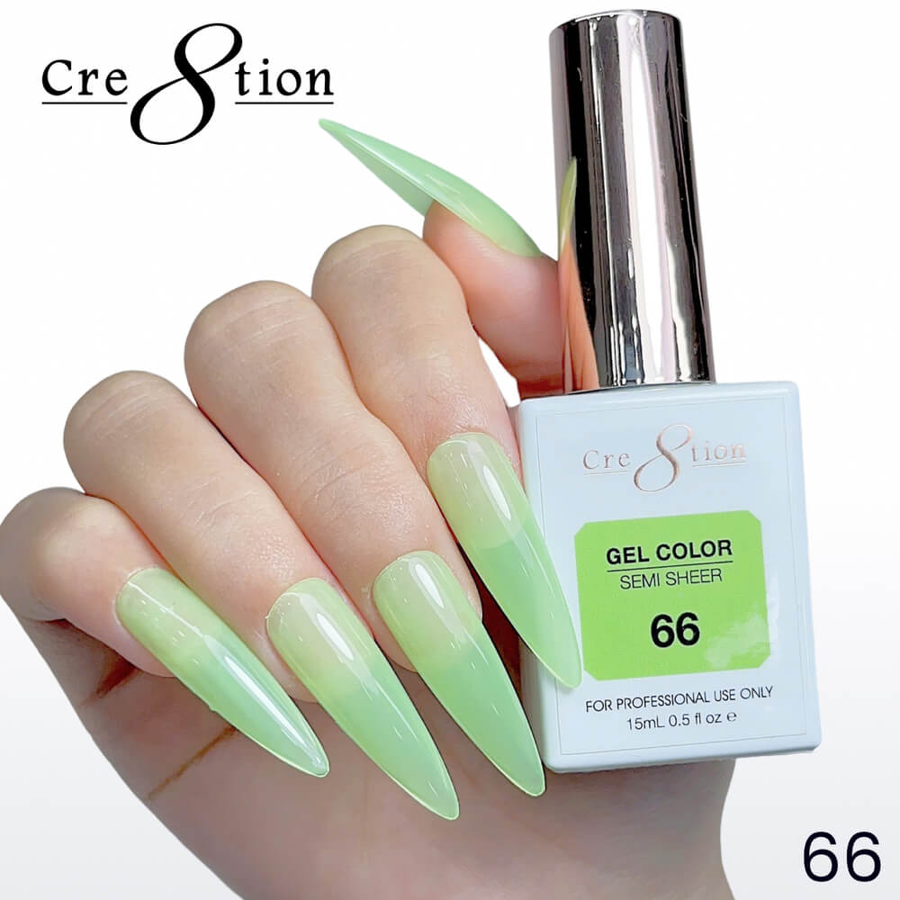 Cre8tion Soak off Gel Color Hema Free SEMI SHEER #66