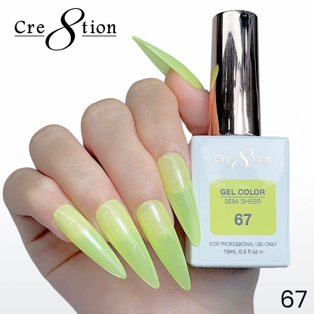 Cre8tion Soak off Gel Color Hema Free SEMI SHEER #67