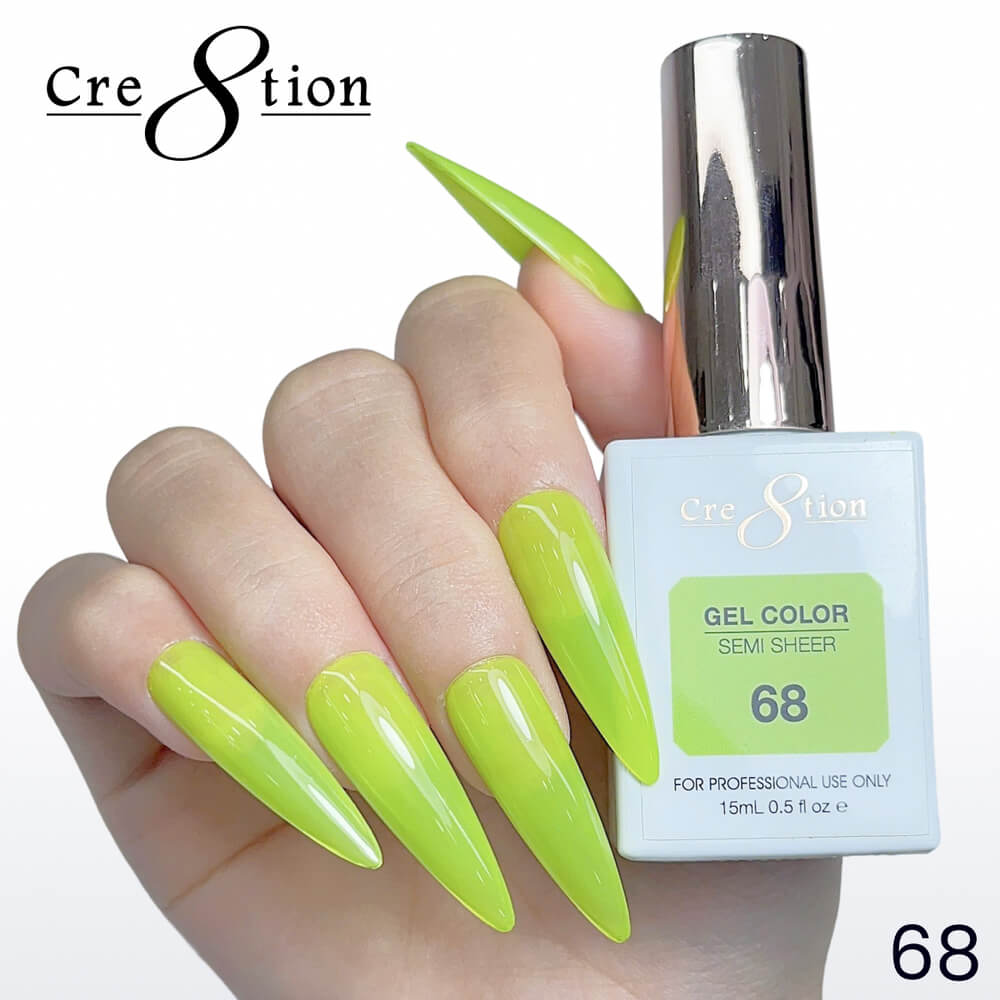 Cre8tion Soak off Gel Color Hema Free SEMI SHEER #68