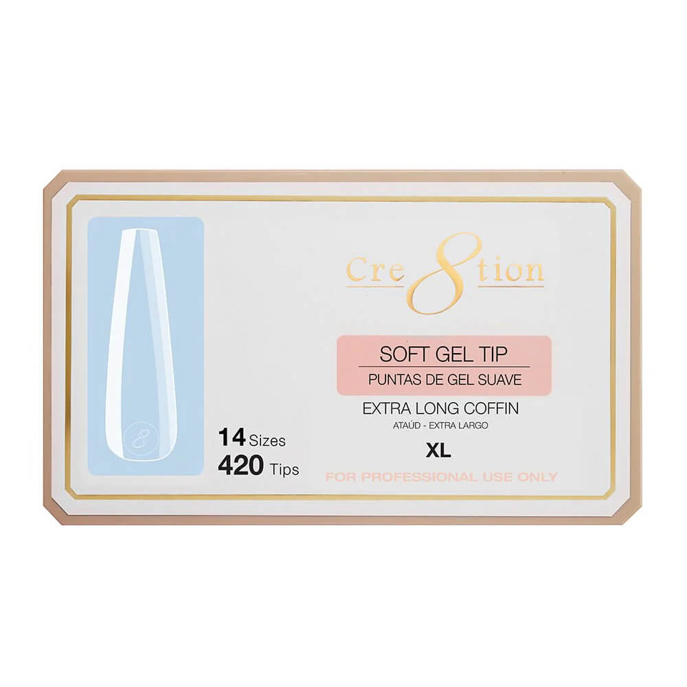 Cre8tion Soft Gel Tips - Extra Long Coffin XL