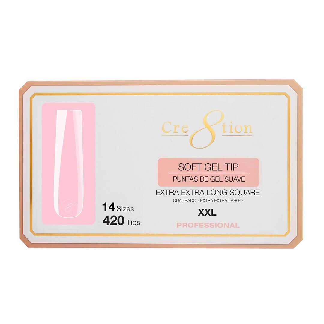 Cre8tion Soft Gel Tips - Extra Extra Long Square XXL