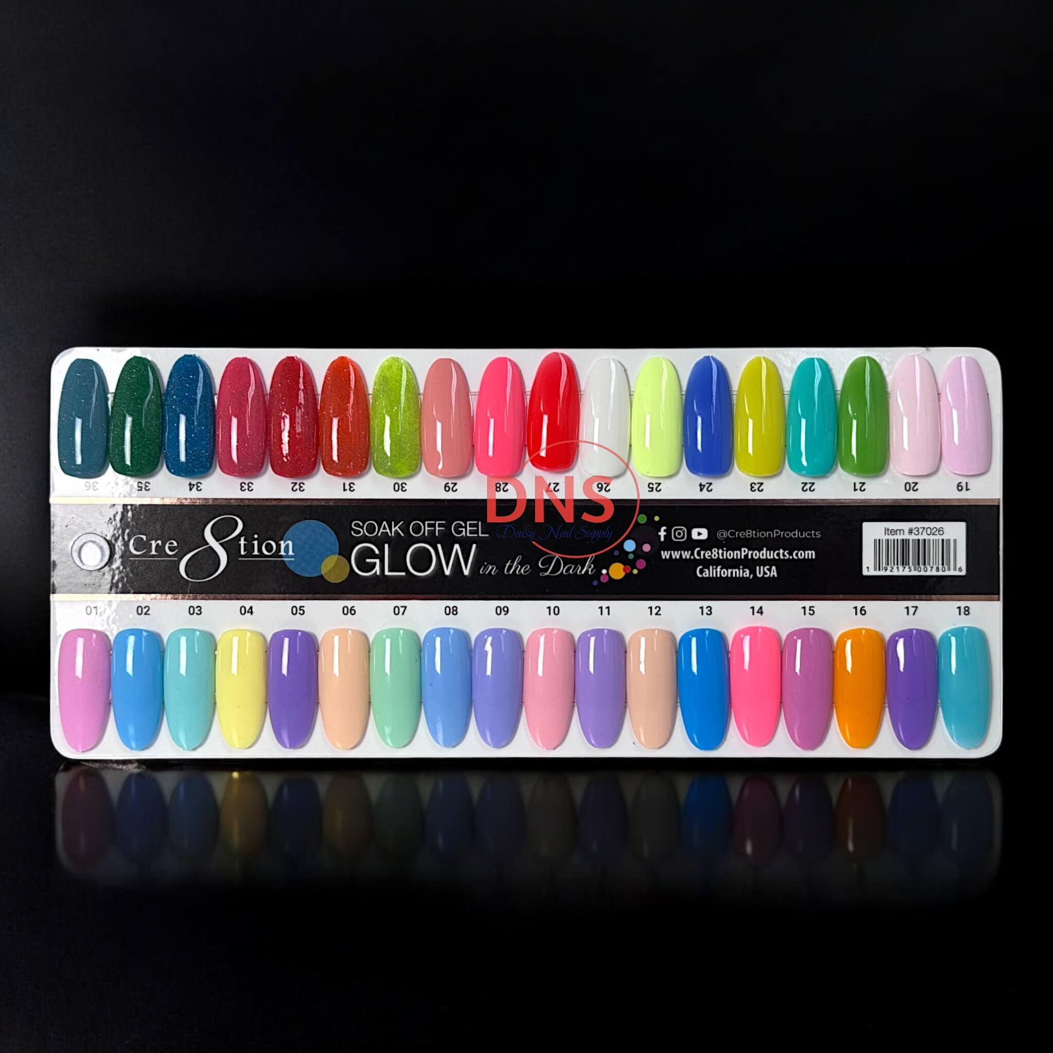 Cre8tion Glow In The Dark Soak Off Gel .5 oz *Pick Your Colors*