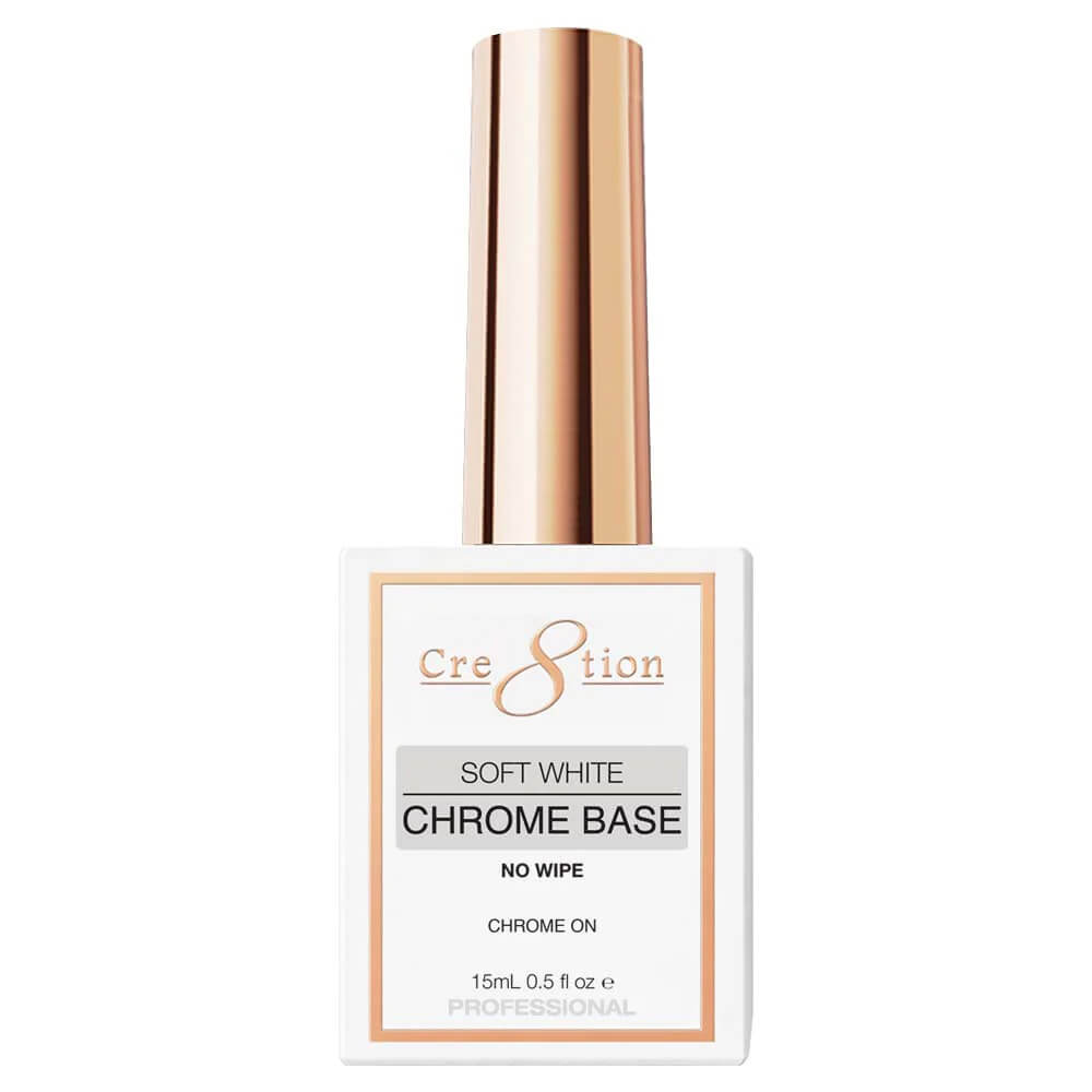 Cre8tion Soft White Chrome Base No Wipe  0.5 fl oz Item#0916-3705