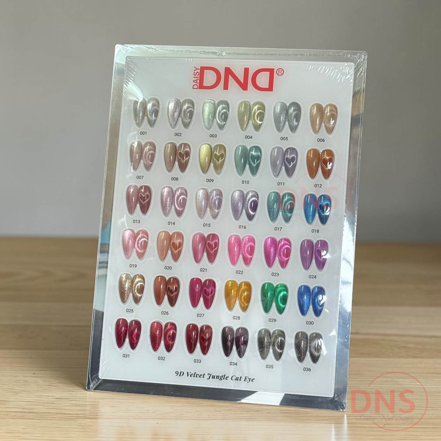 DND Gel Polish 9D Velvet Jungle Cat Eye - Set 36 Colors + 1 Magnet + 1 Color Chart