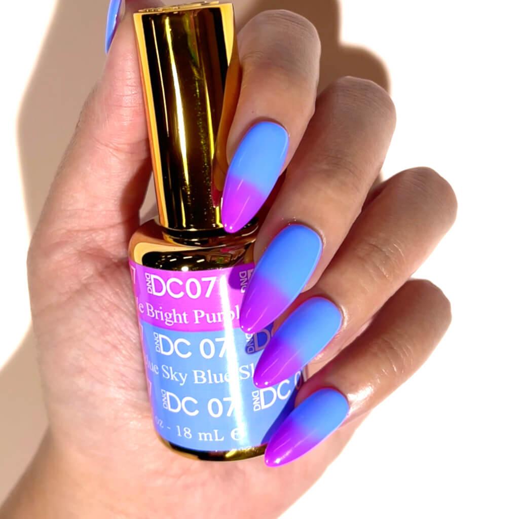 DND DC Mood Changing Color Gel Polish 0.5 oz - #07 Bright Purple To Sky Blue