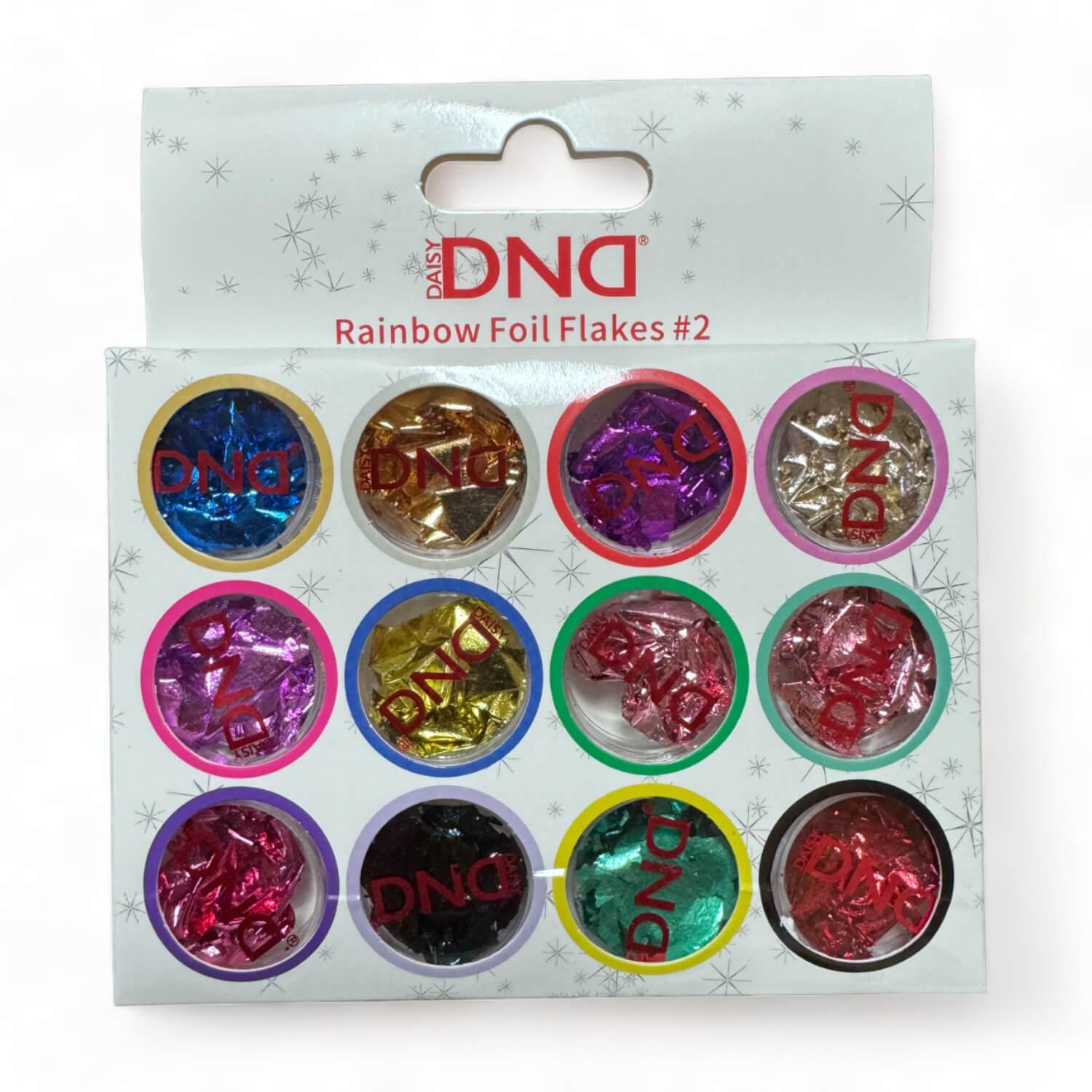 DND Rainbow Foil Flakes Nail Design #2
