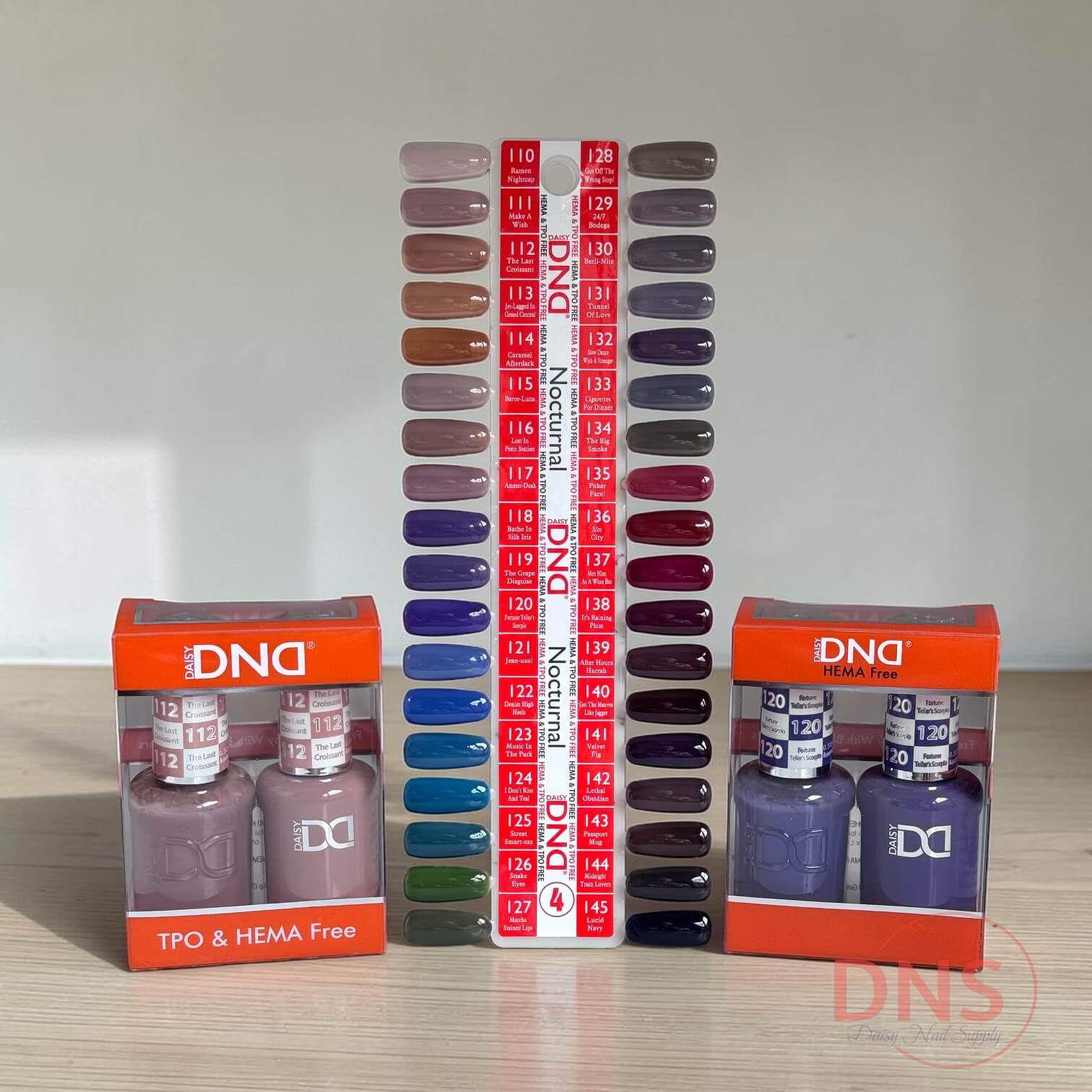 DND DUO Gel & Matching Nail Lacquer HEMA Free (36 Colors #110-->#145)