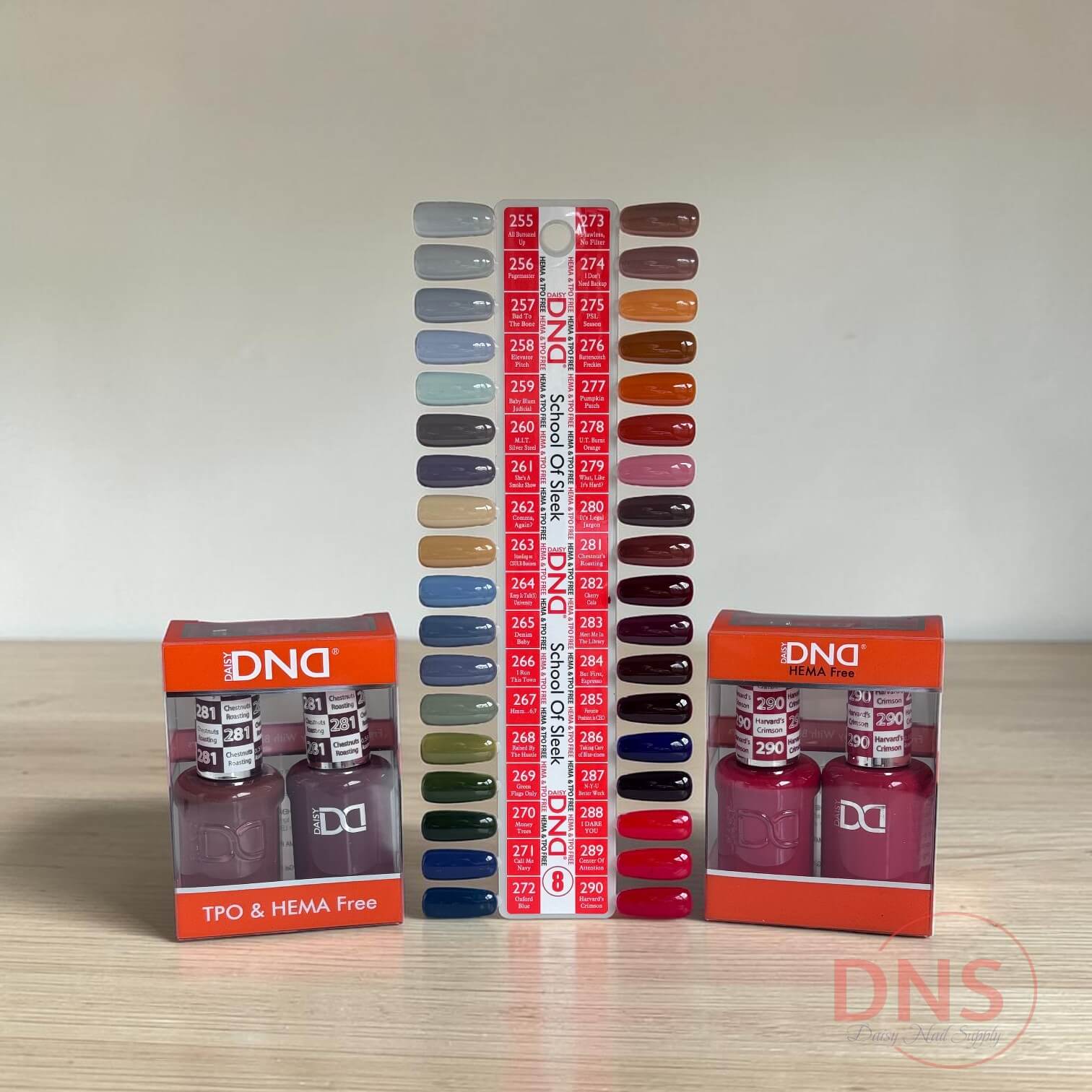 DND DUO Gel & Matching Nail Lacquer HEMA Free (36 Colors #255-->#290)