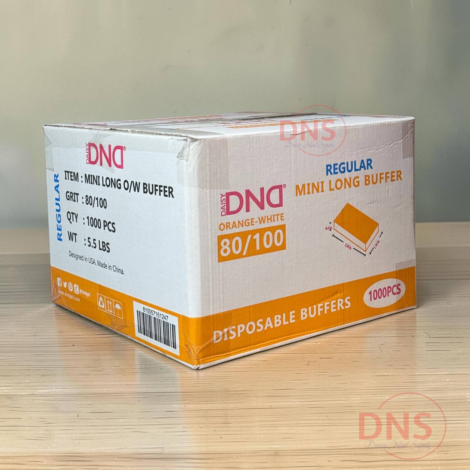DND Orange Mini Long Buffer Grit 80/100 (1000pcs/Case)