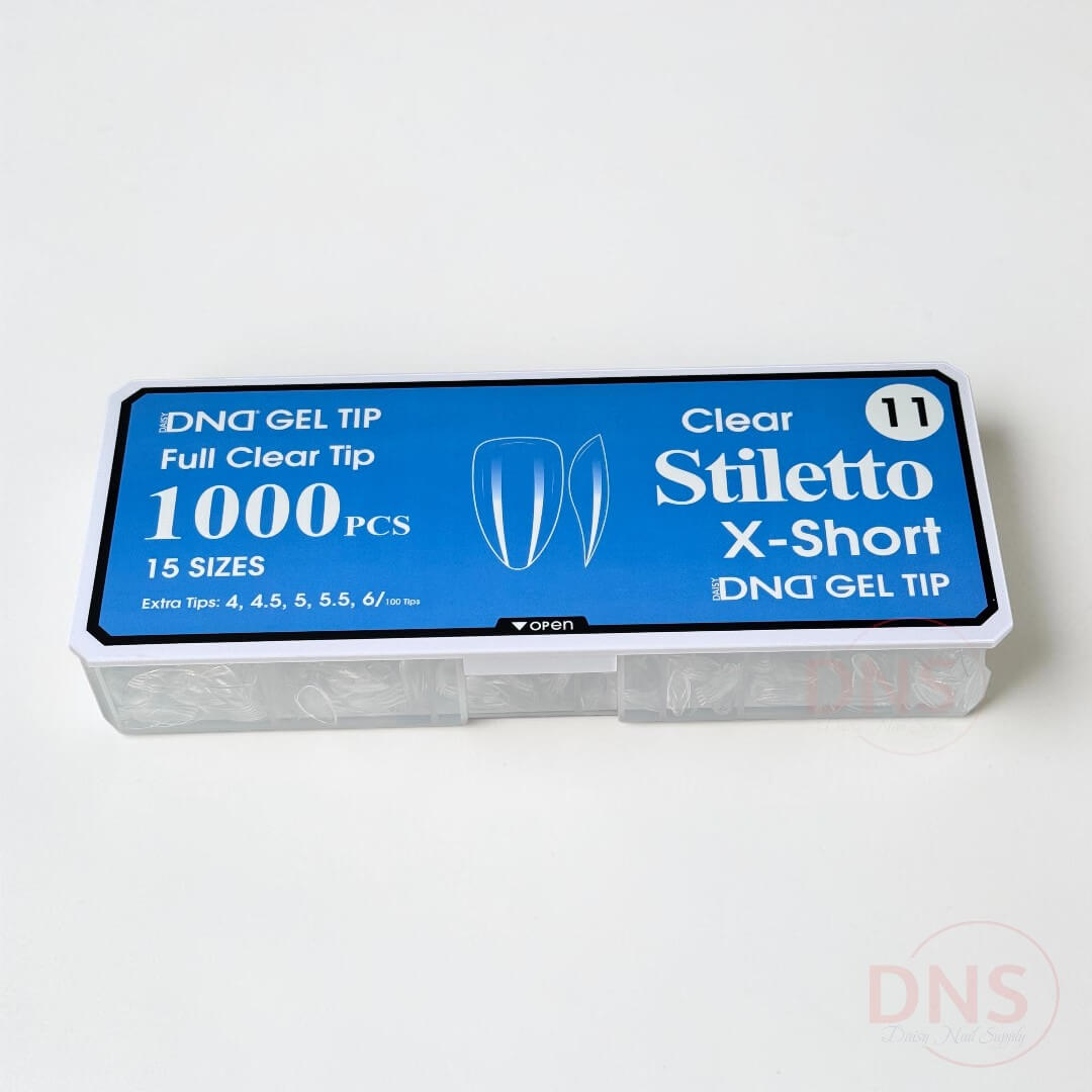 DND Full Clear Gel Tip #11 - Stiletto X-Short