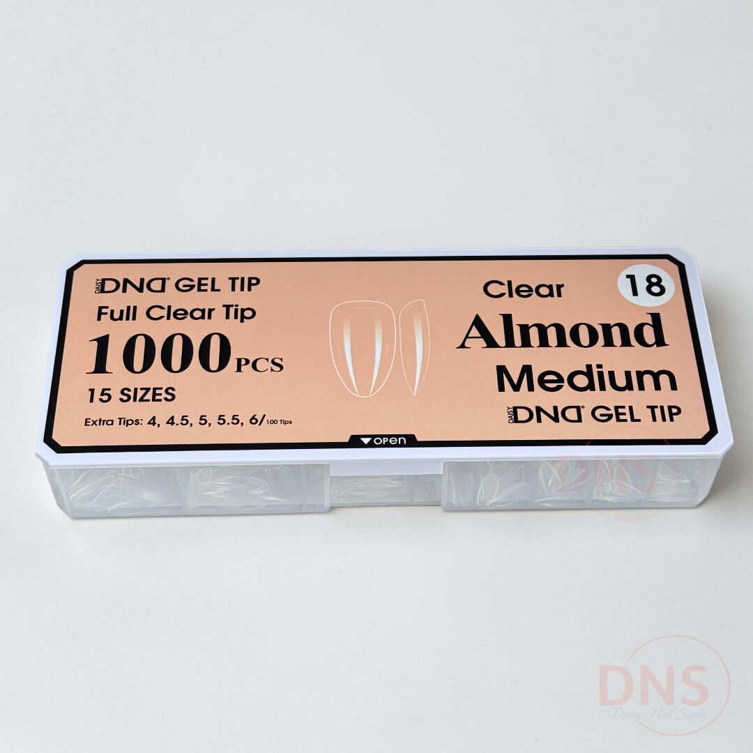 DND Full Clear Gel Tip #18 - Almond Medium